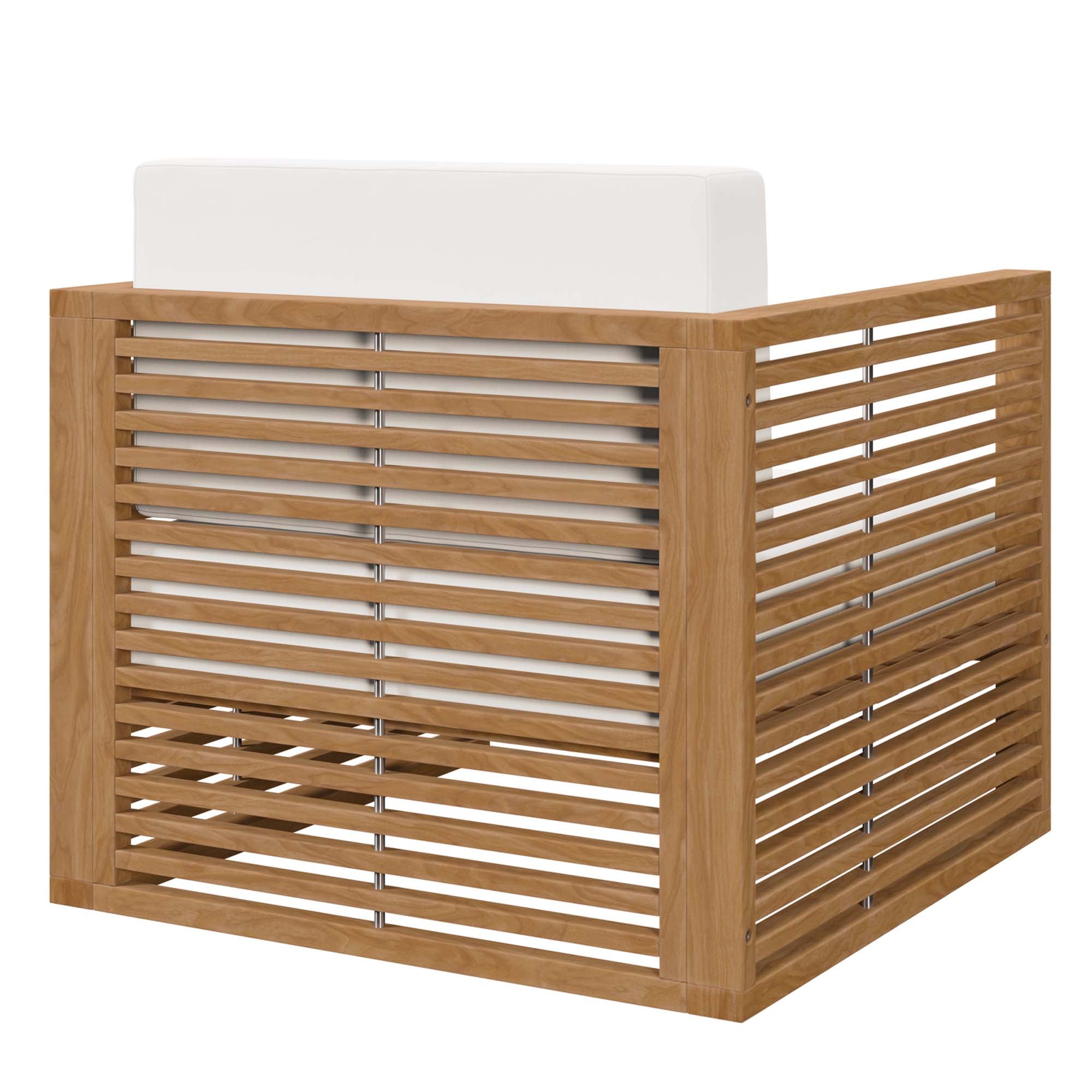 Carlsbad 3-Piece Teak Wood Outdoor Patio Set, Natural White