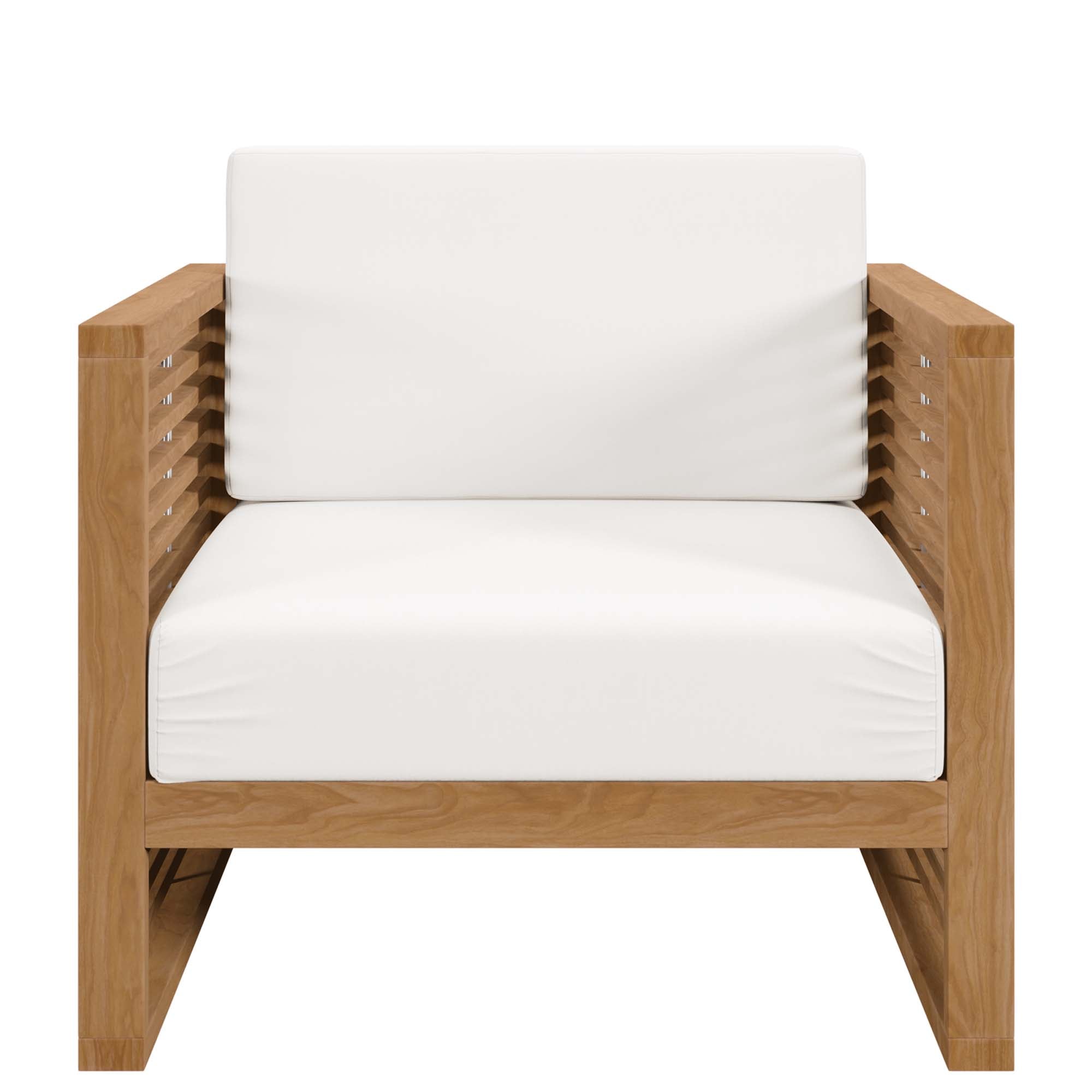 Carlsbad 3-Piece Teak Wood Outdoor Patio Set, Natural White