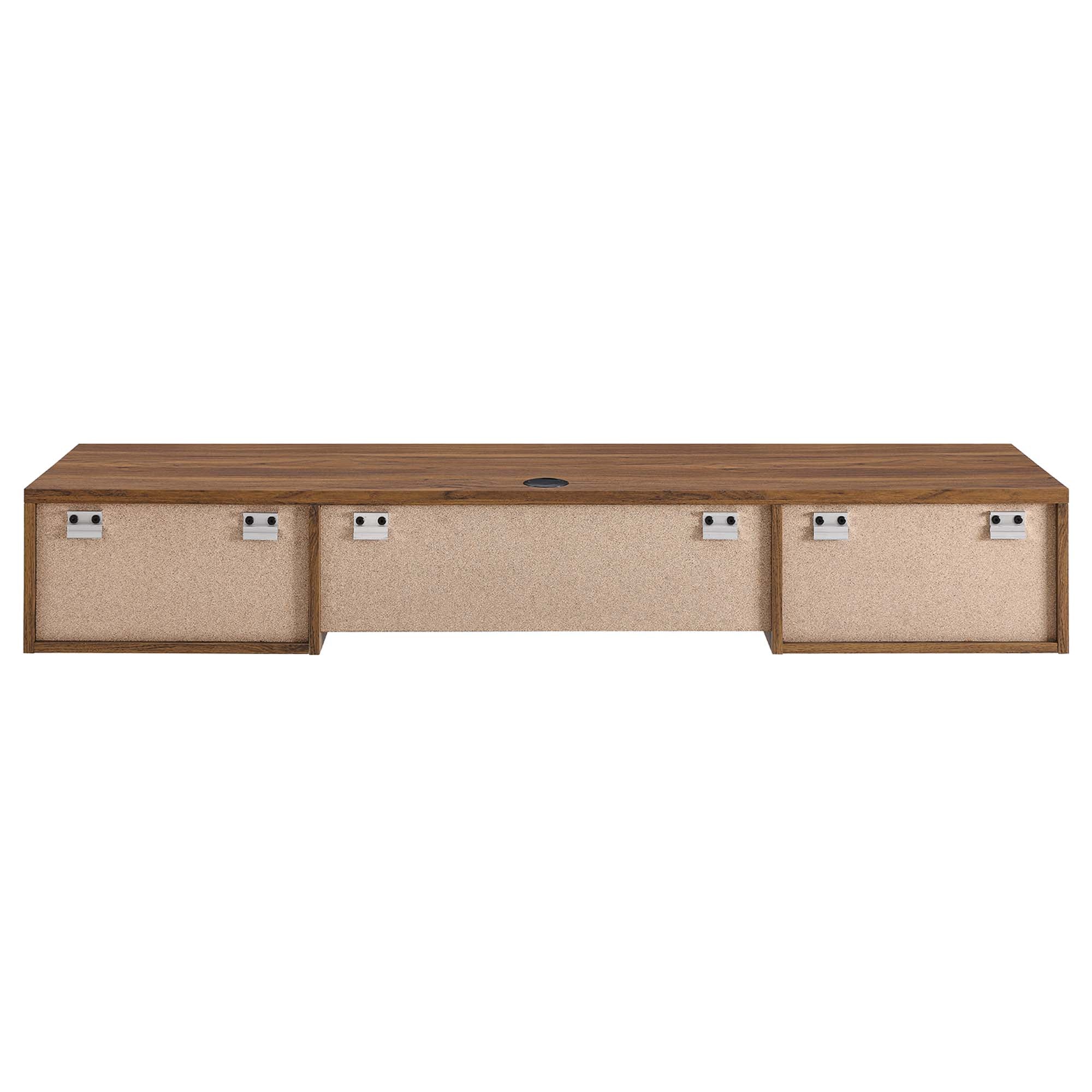 Render Wall Mount Wood Office Desk, Walnut