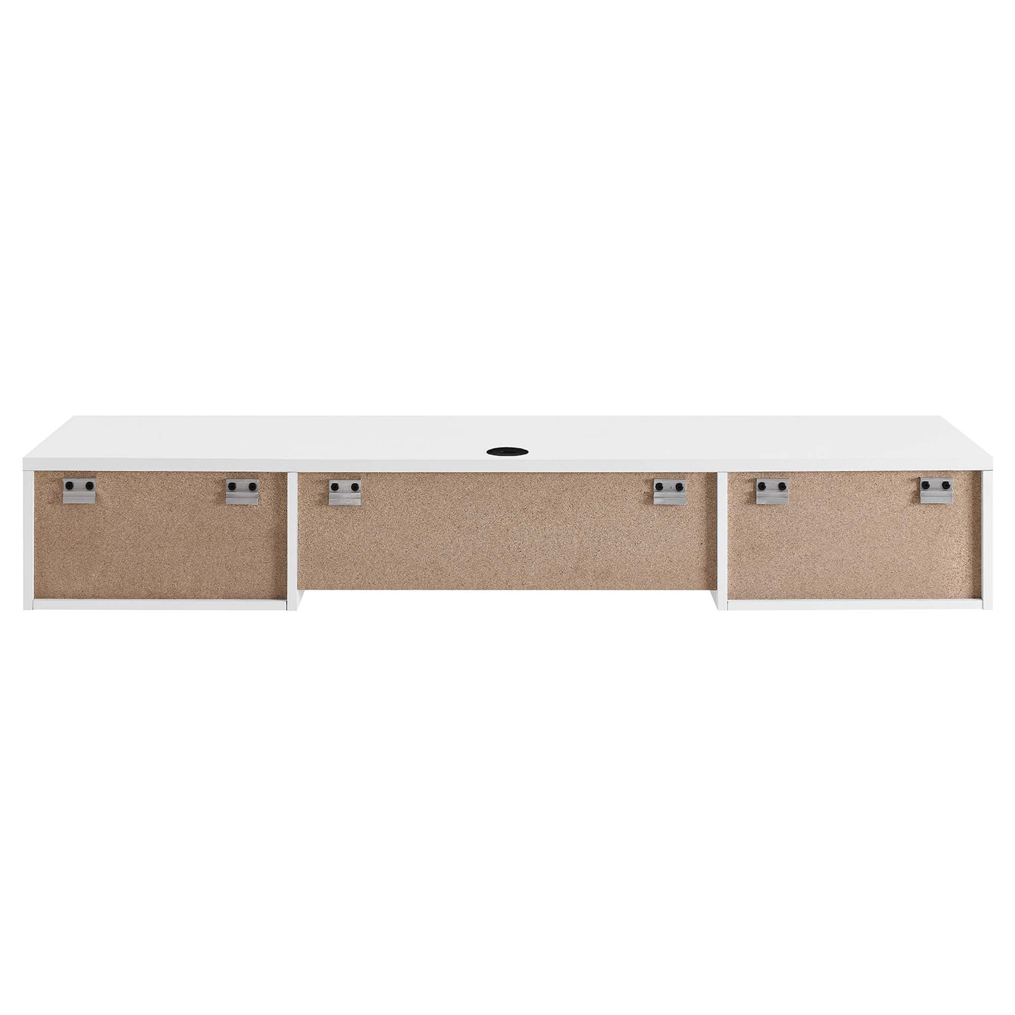 Render Wall Mount Wood Office Desk, White
