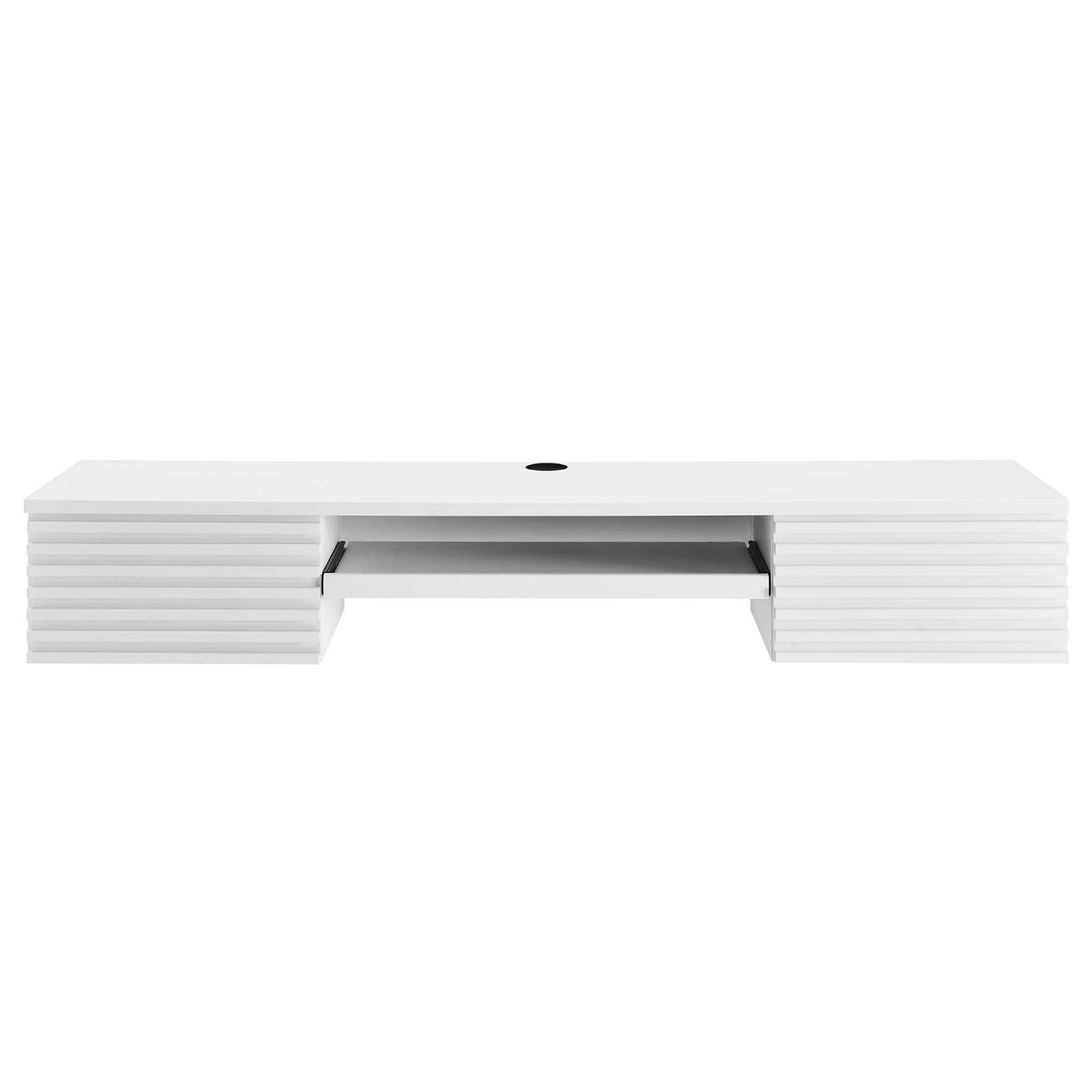 Render Wall Mount Wood Office Desk, White