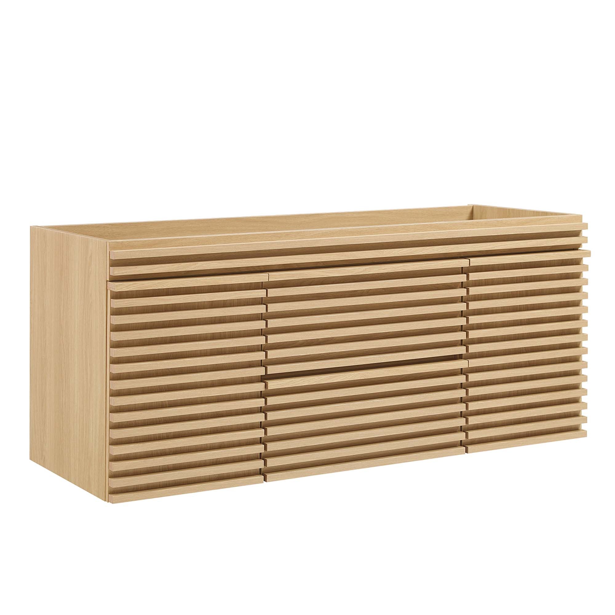 Render 48" Single Sink Compatible (Not Included) Bathroom Vanity Cabinet, Oak