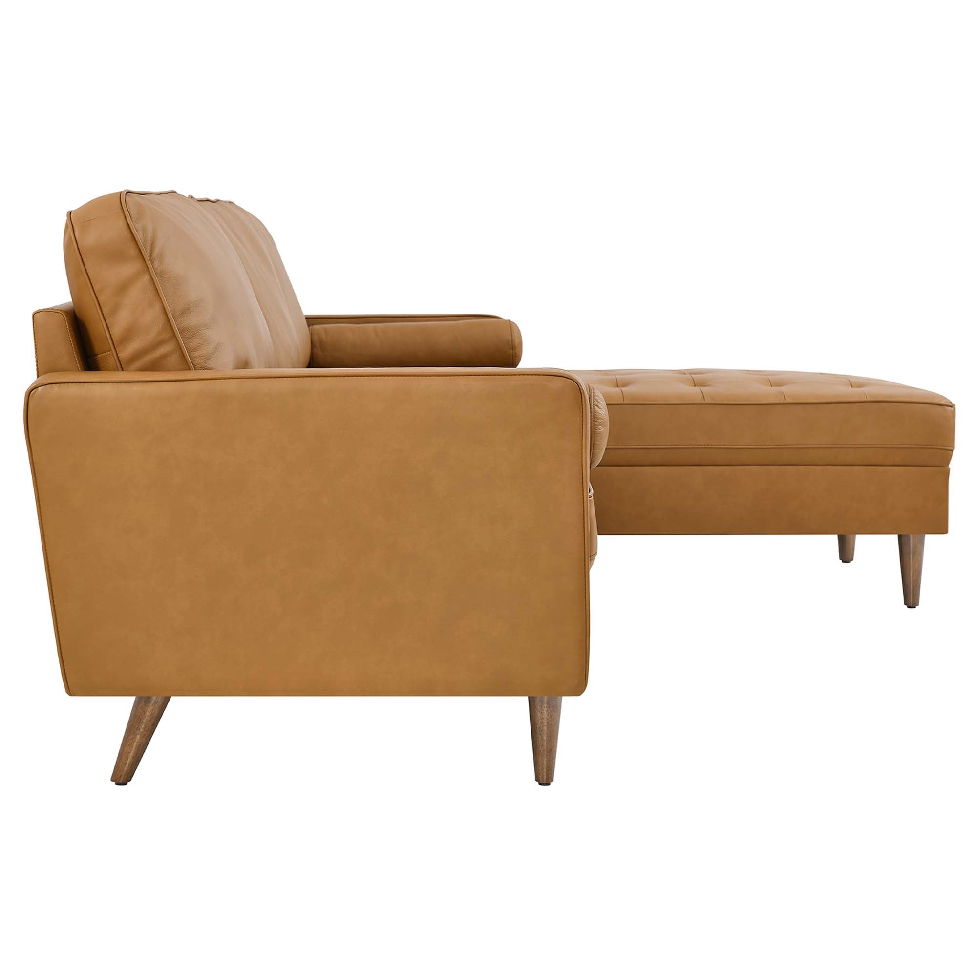 Valour 98" Leather Sectional Sofa, Tan