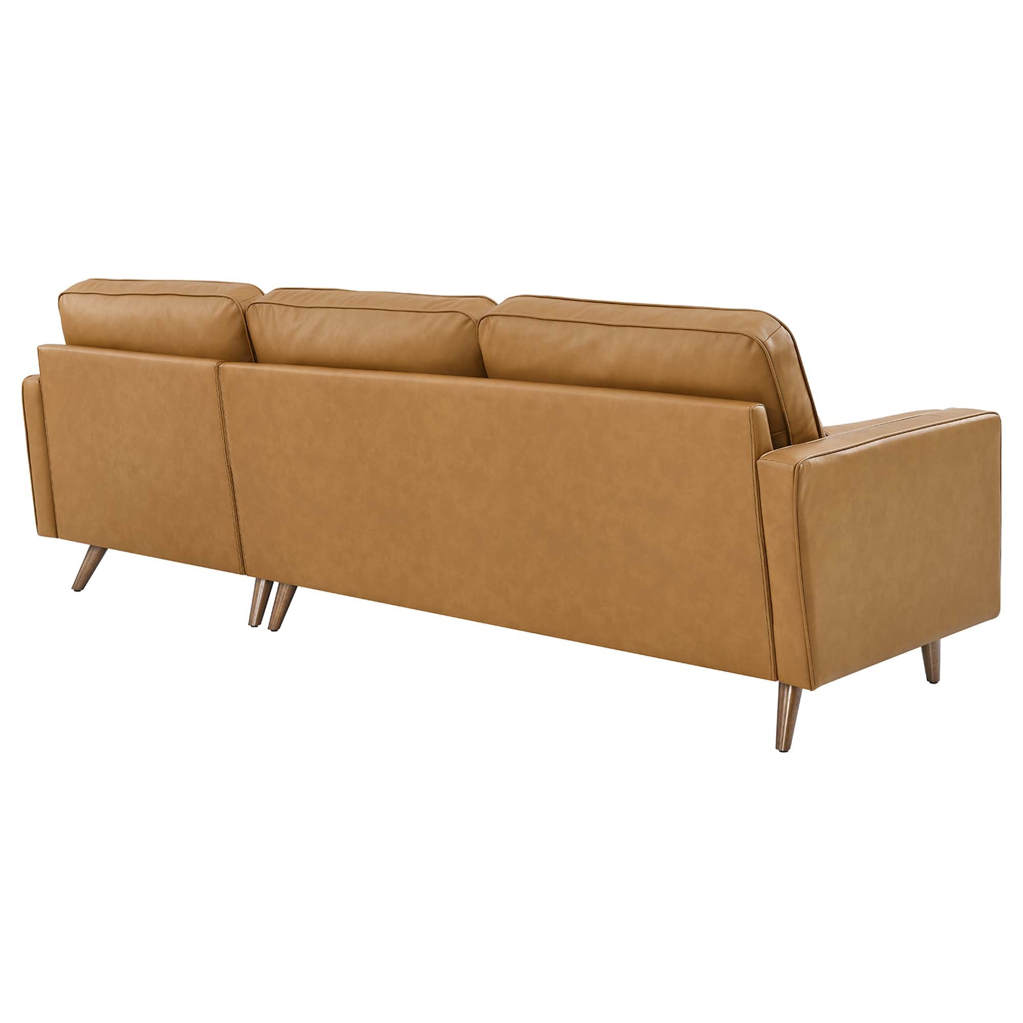 Valour 98" Leather Sectional Sofa, Tan