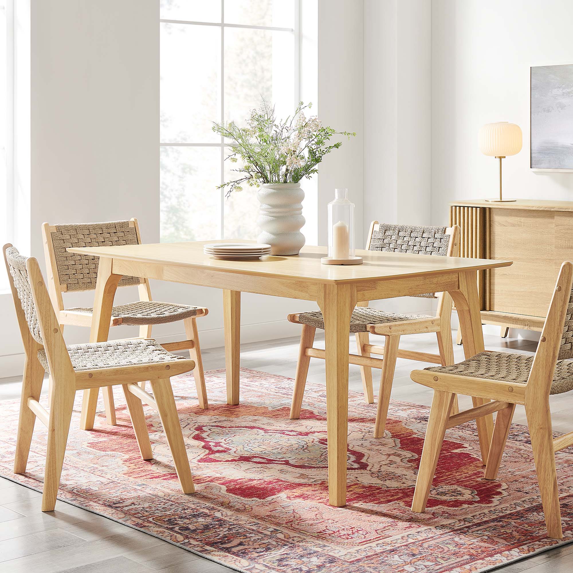 Juxtapose 63" Rectangle Dining Table, Oak Oak