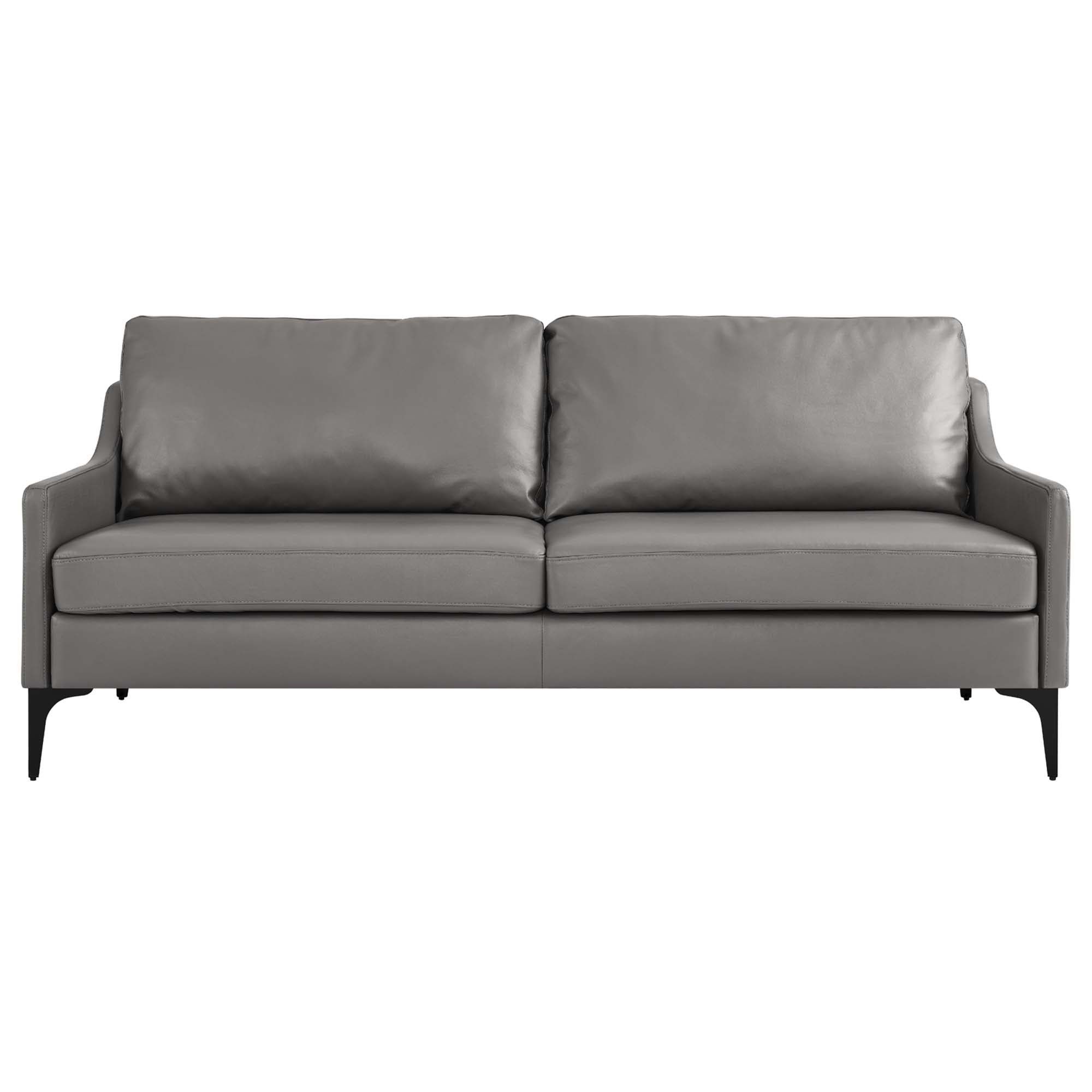 Corland Leather Sofa, Gray