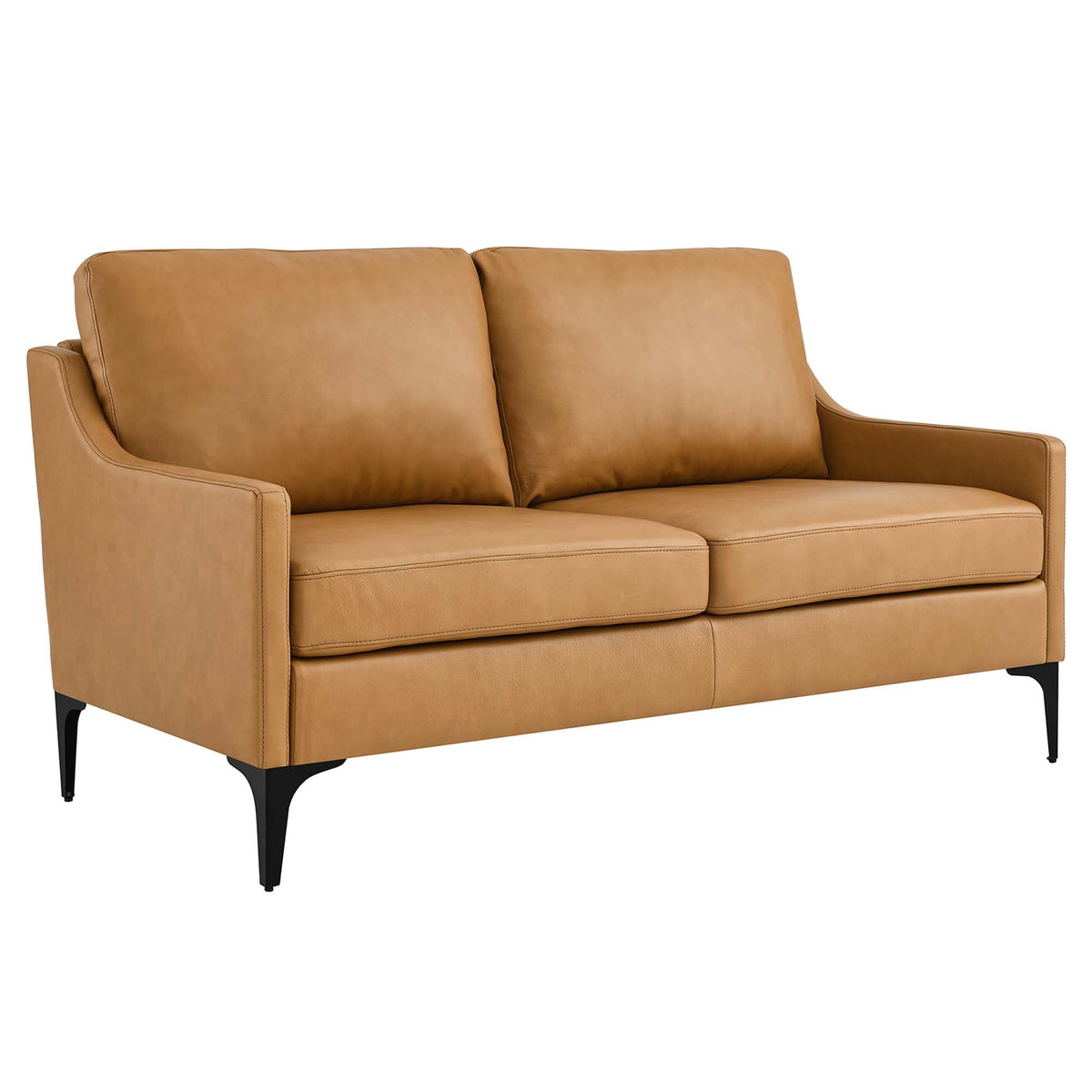 Corland Leather Loveseat, Tan