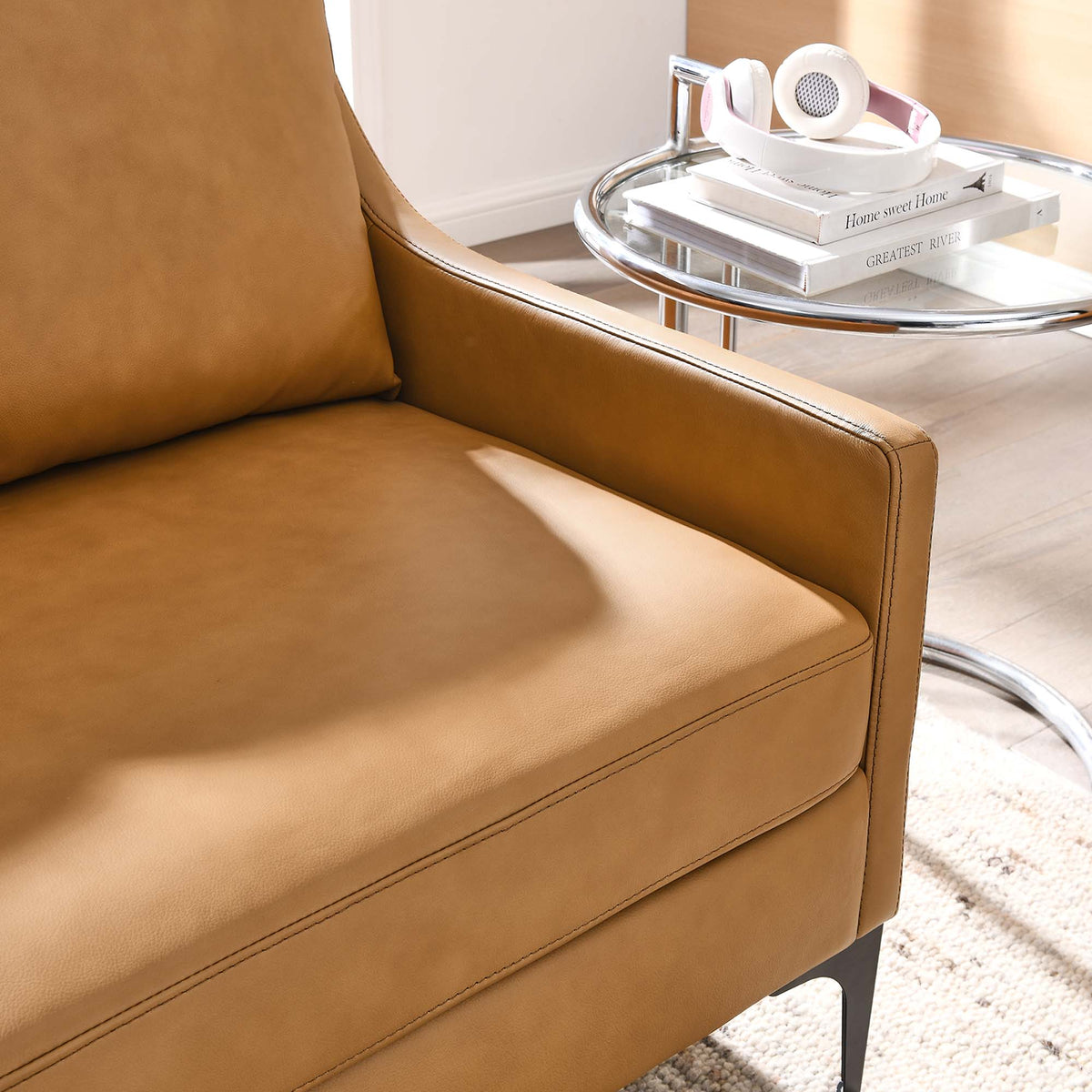 Corland Leather Loveseat, Tan