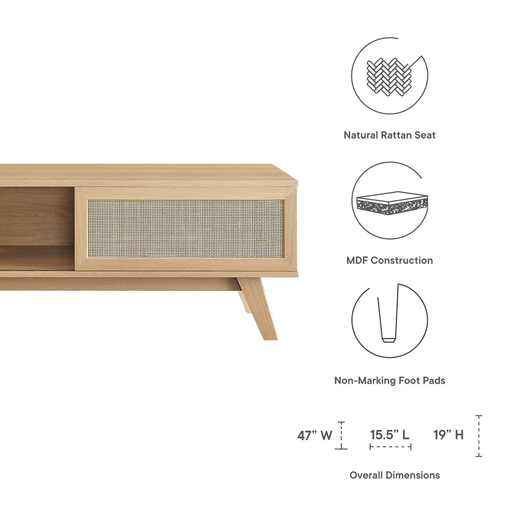 Soma 47" TV Stand, Oak