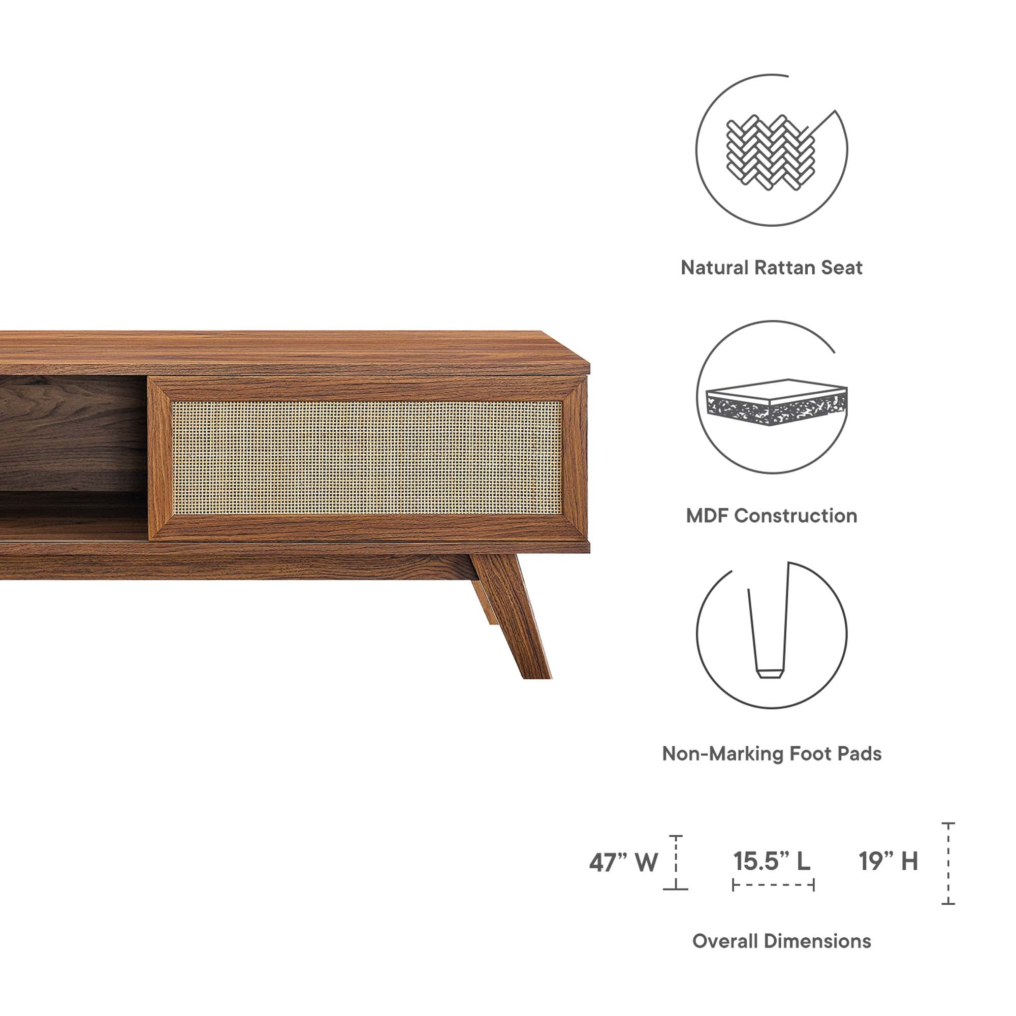 Soma 47" TV Stand, Walnut