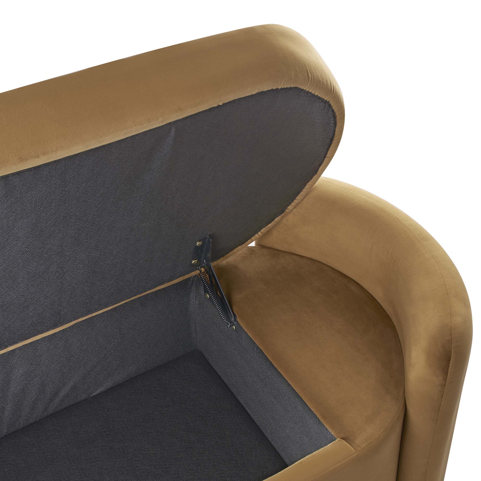 Nebula Upholstered Performance Velvet Bench, Cognac