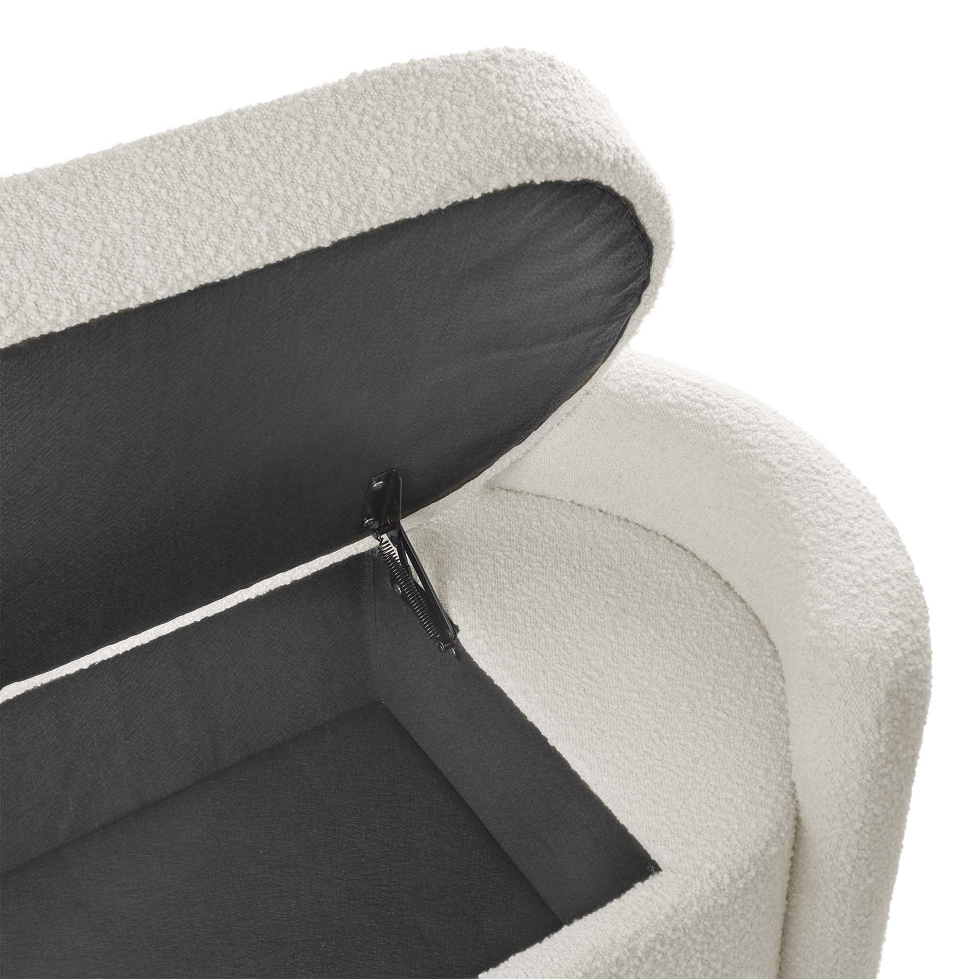 Nebula Boucle Upholstered Bench, Ivory