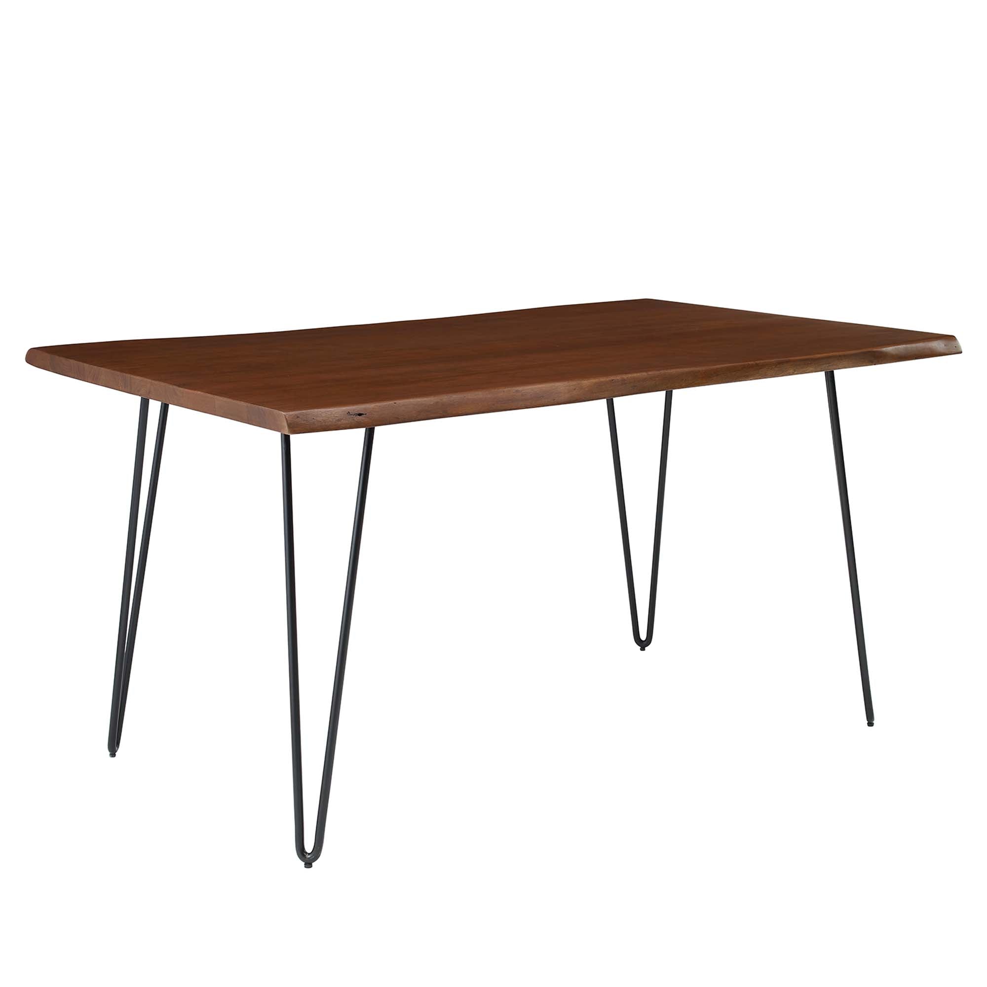 Ardor 60" Live Edge Acacia Wood Acacia Wood Dining Table, Black Walnut