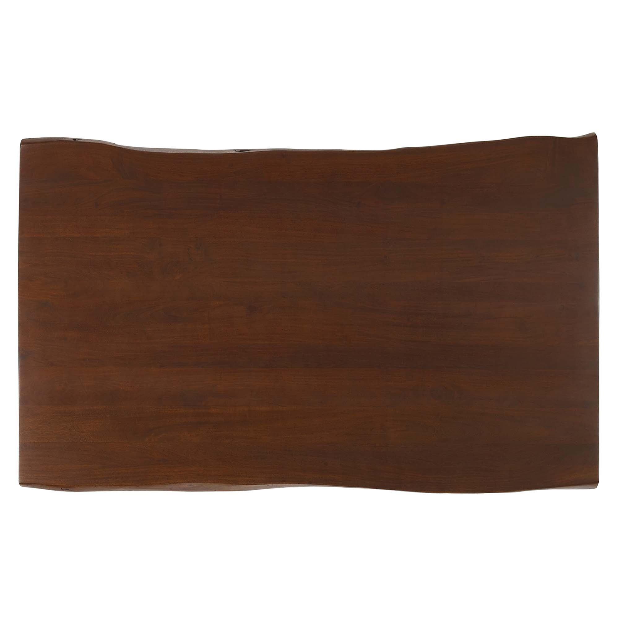 Ardor 60" Live Edge Acacia Wood Acacia Wood Dining Table, Black Walnut