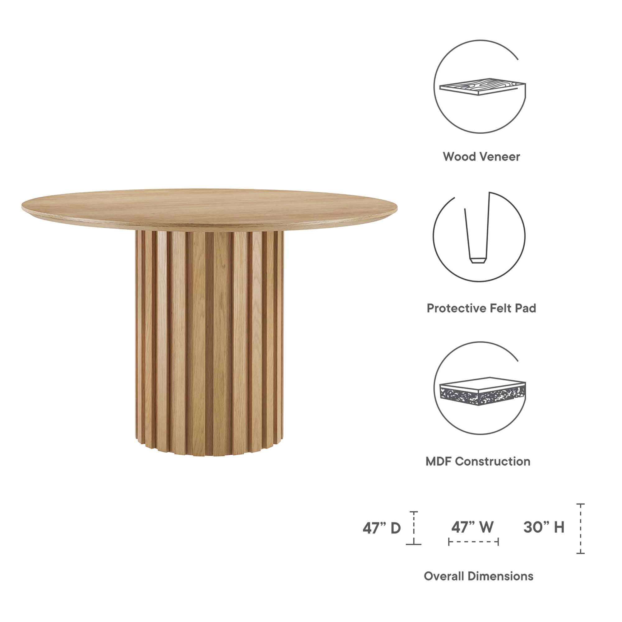 Senja 47" Round Dining Table, Oak