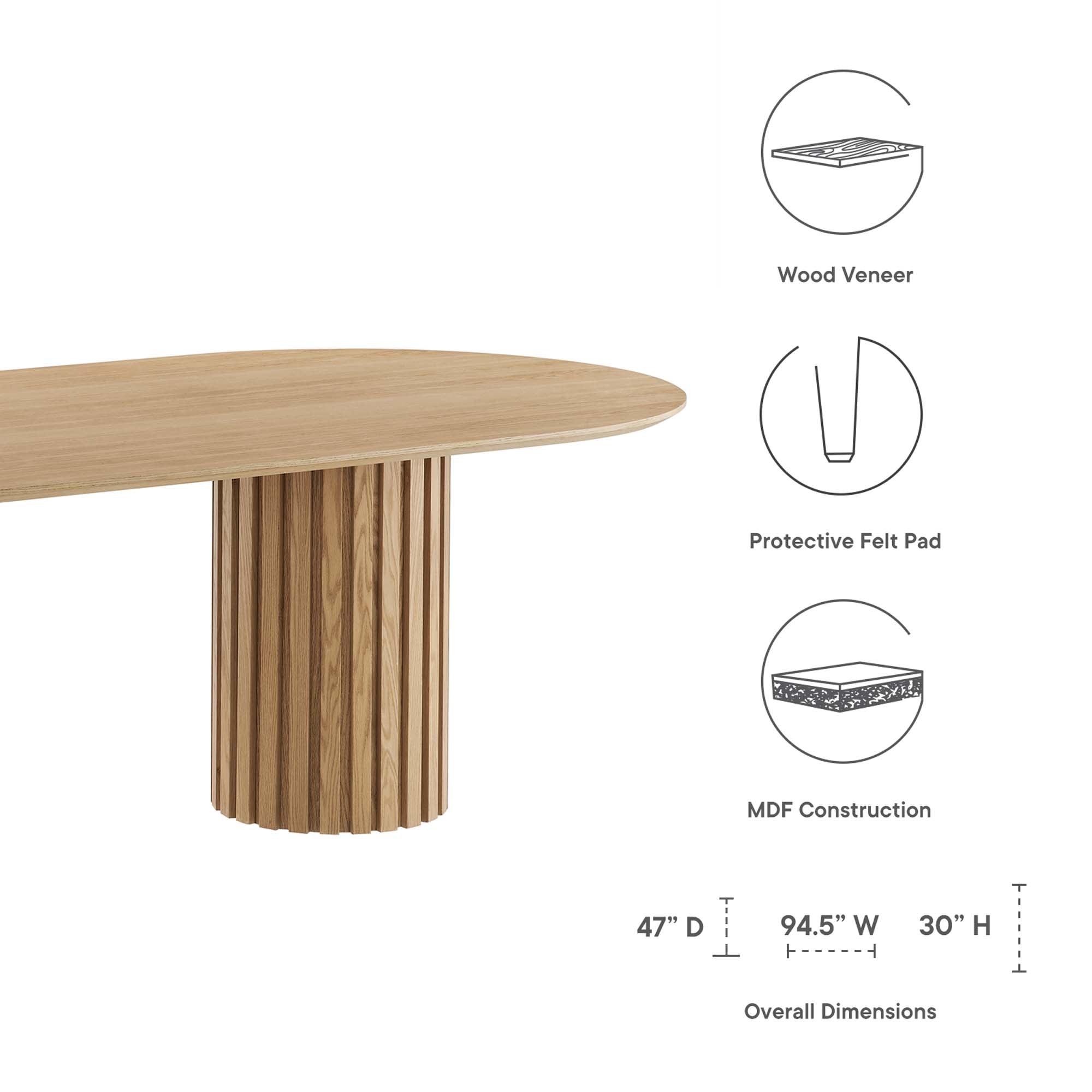 Senja 95" Oval Dining Table, Oak