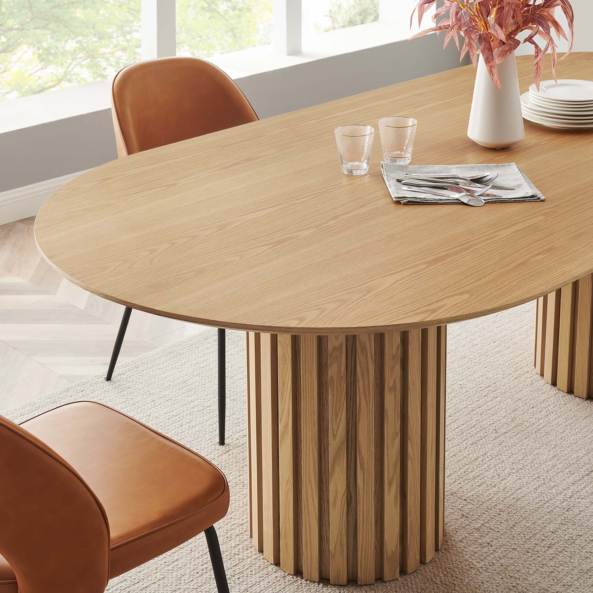 Senja 95" Oval Dining Table, Oak