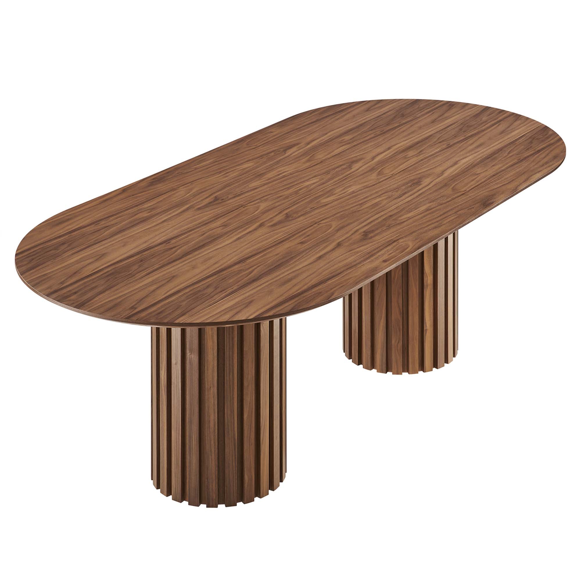 Senja 95" Oval Dining Table, Walnut