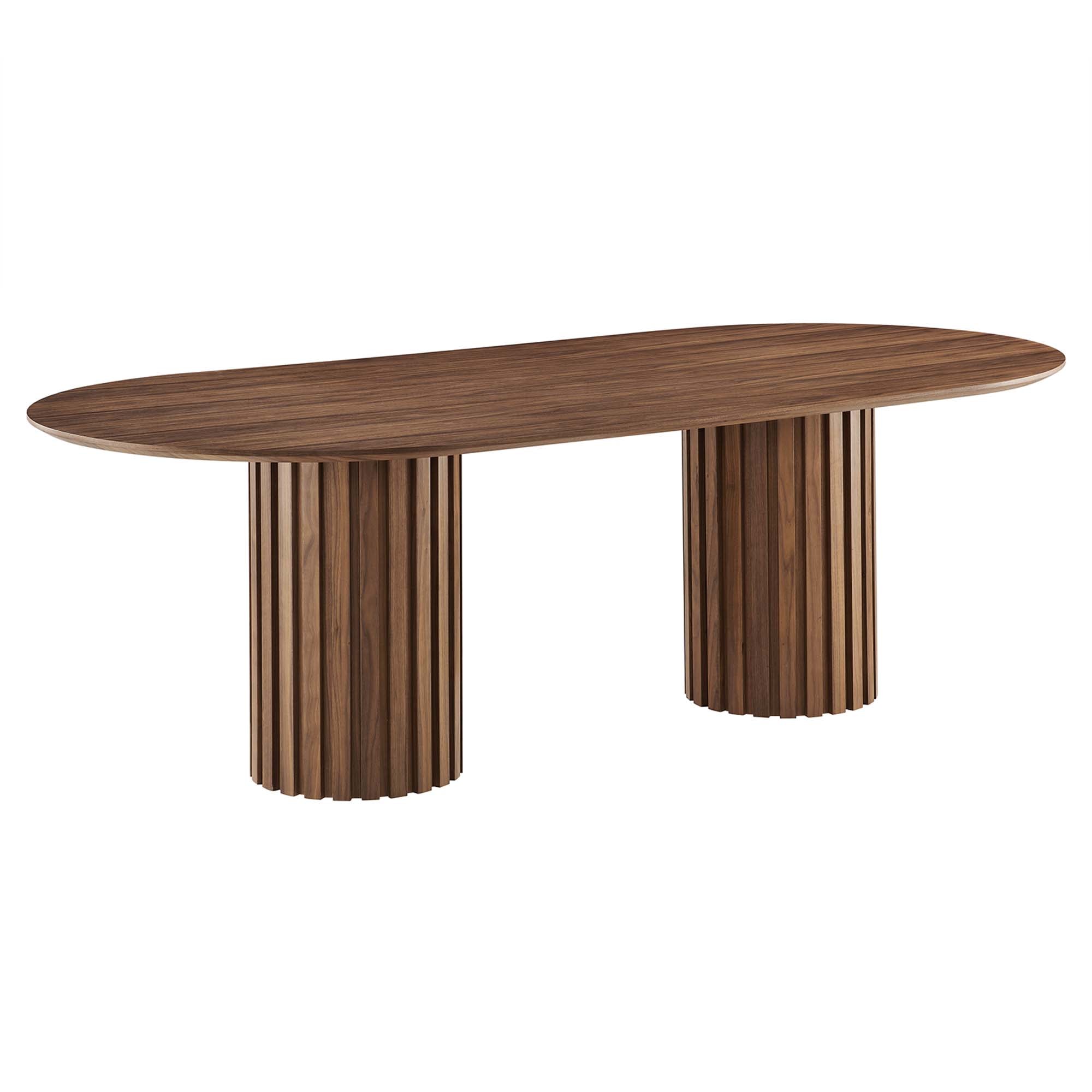Senja 95" Oval Dining Table, Walnut