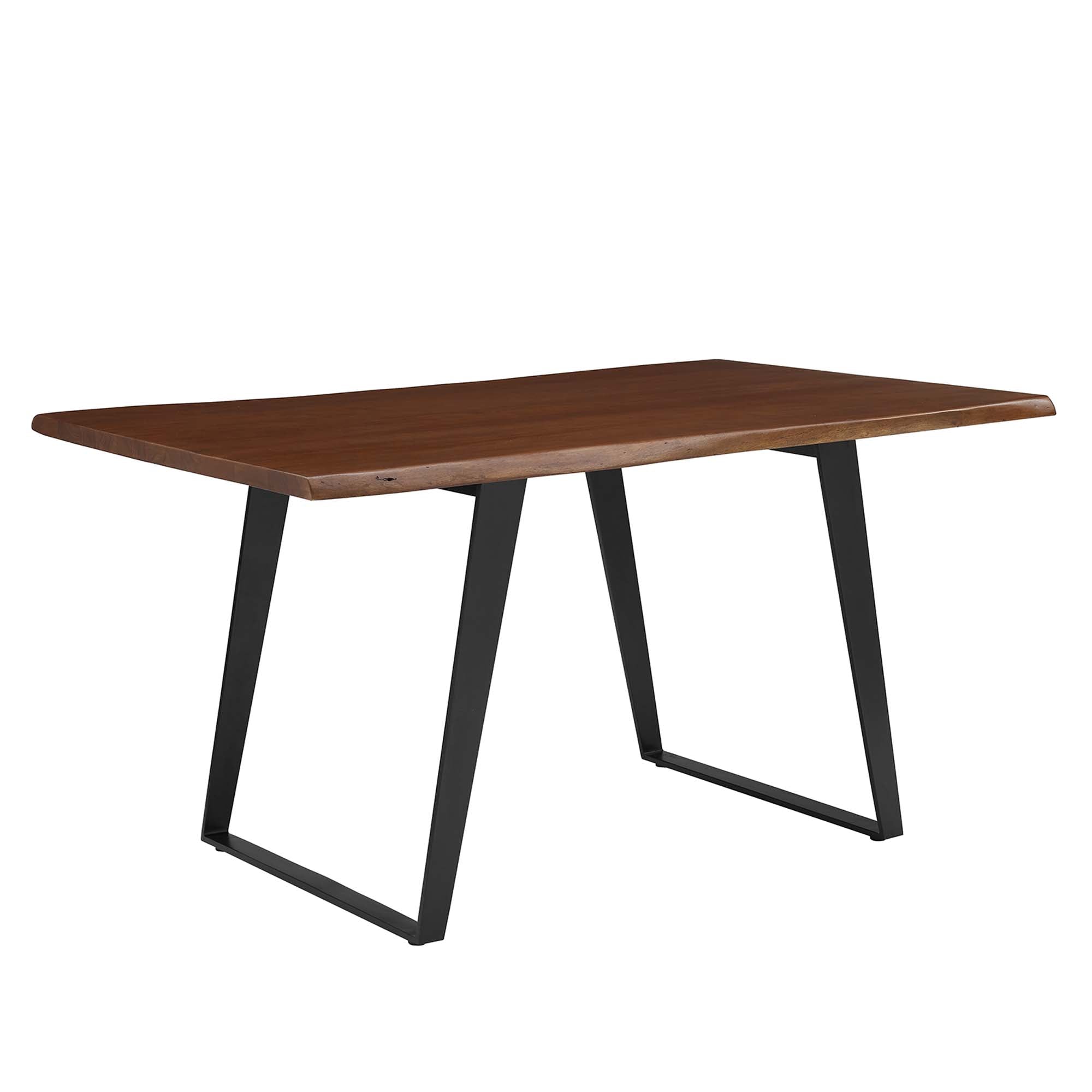 Viggo 60" Live Edge Acacia Wood Acacia Wood Dining Table, Black Walnut