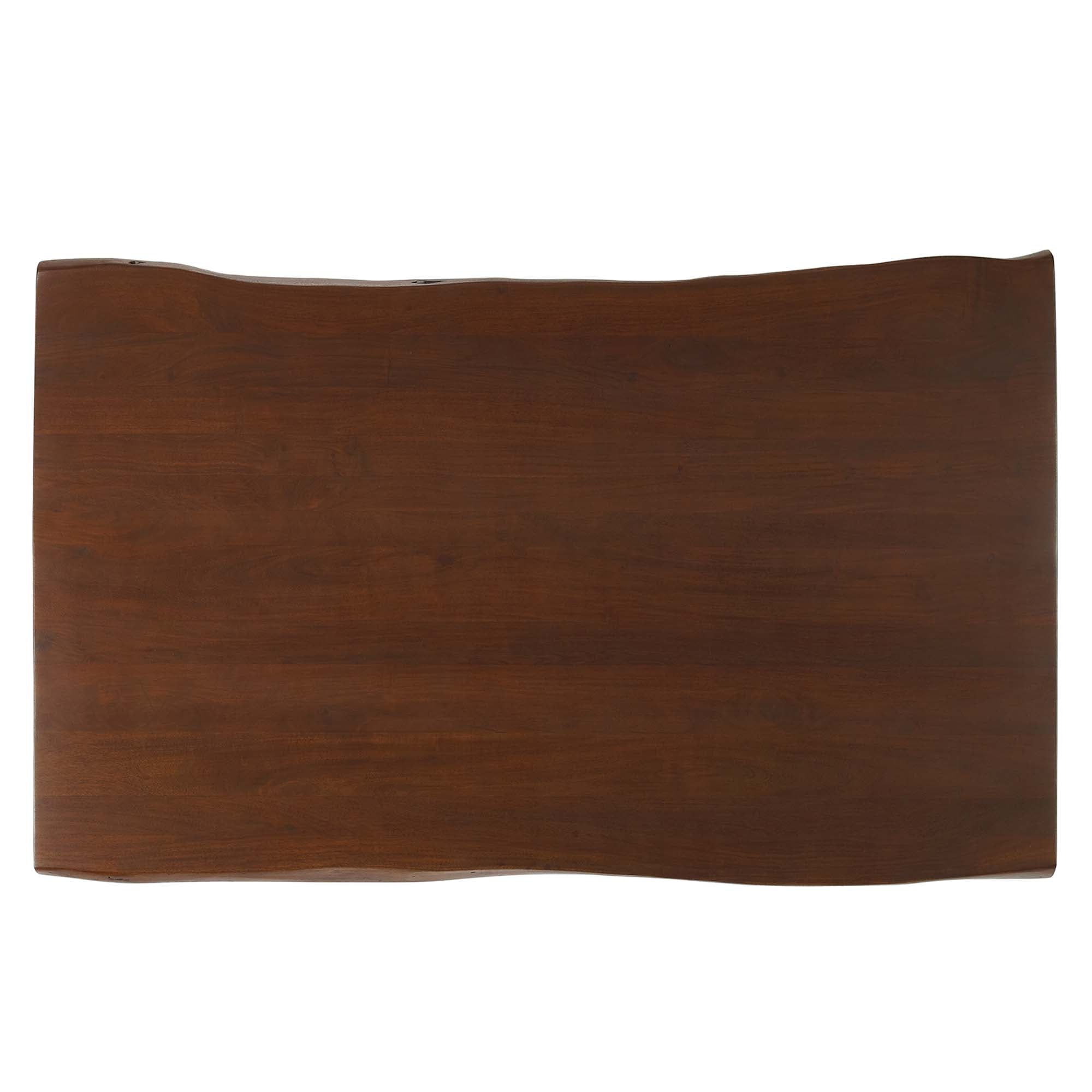 Viggo 60" Live Edge Acacia Wood Acacia Wood Dining Table, Black Walnut