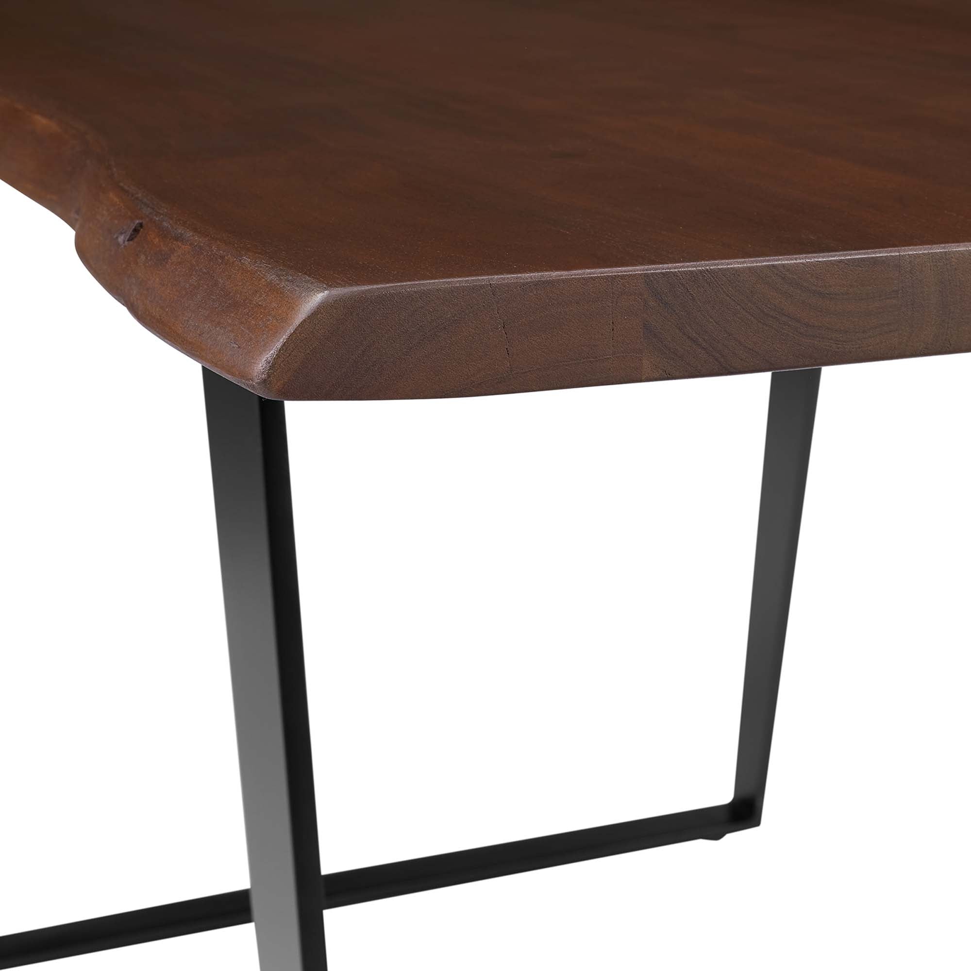 Viggo 60" Live Edge Acacia Wood Acacia Wood Dining Table, Black Walnut