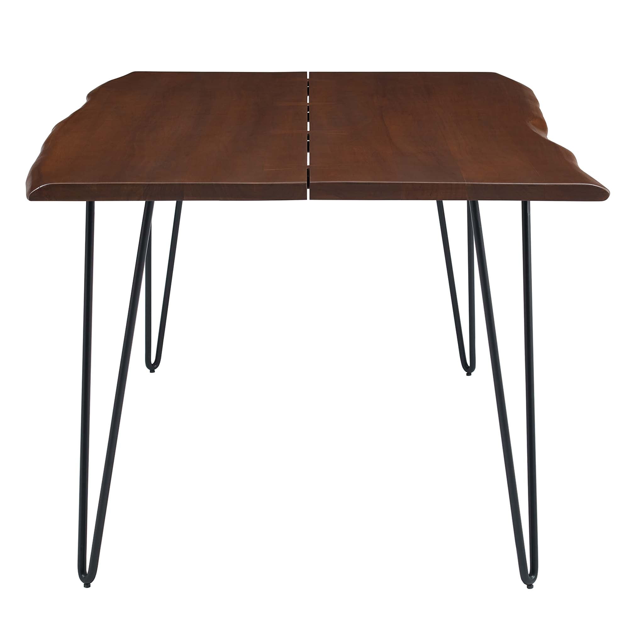 Ardor 74" Live Edge Acacia Wood Acacia Wood Dining Table, Black Walnut