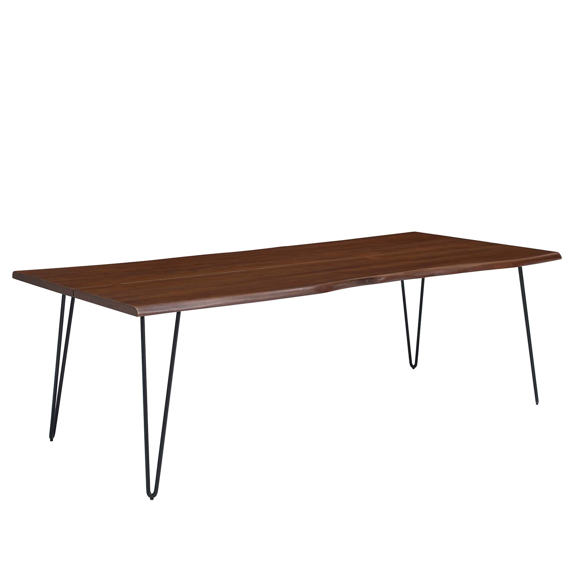 Ardor 96" Live Edge Acacia Wood Acacia Wood Dining Table, Black Walnut