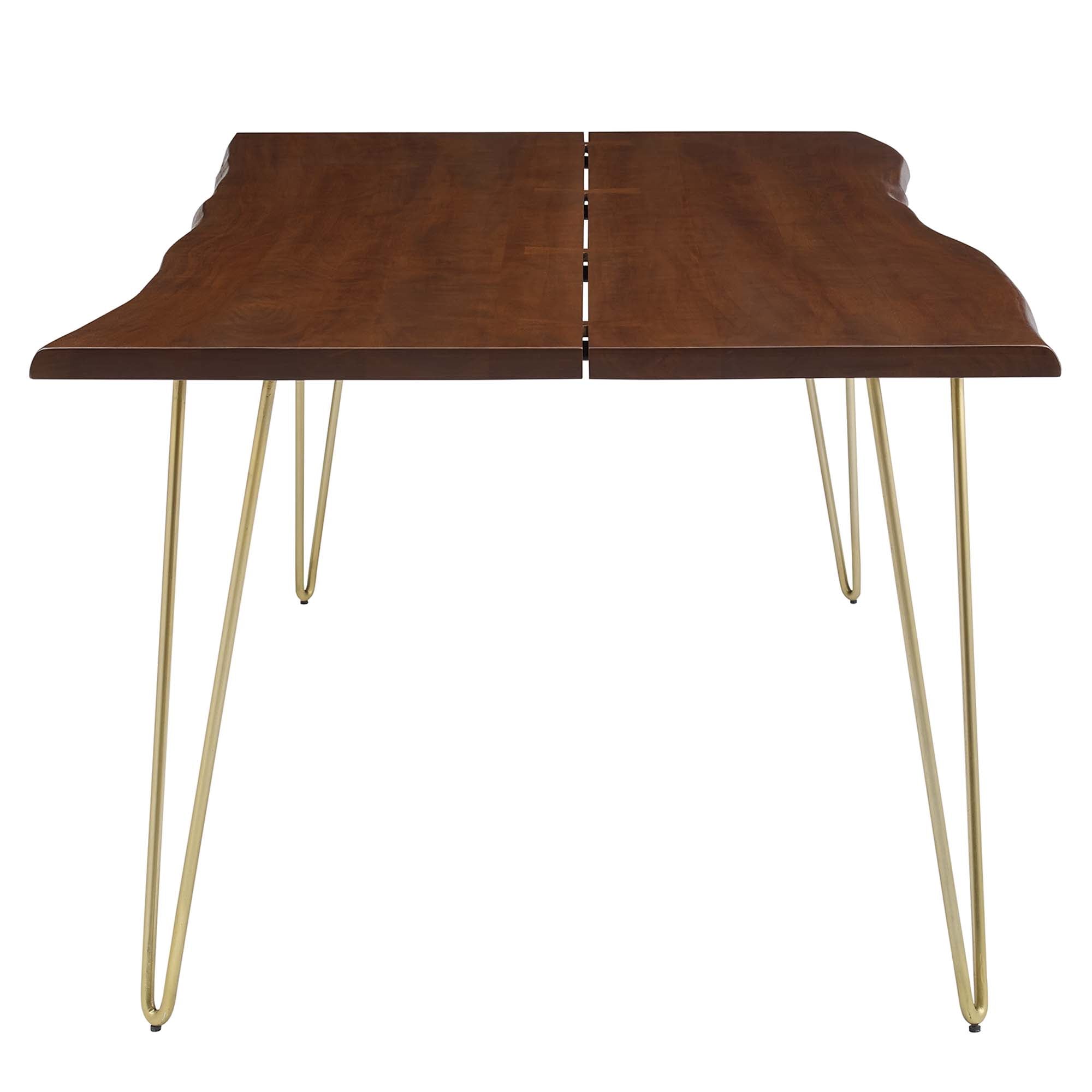 Ardor 96" Live Edge Acacia Wood Acacia Wood Dining Table, Gold Walnut