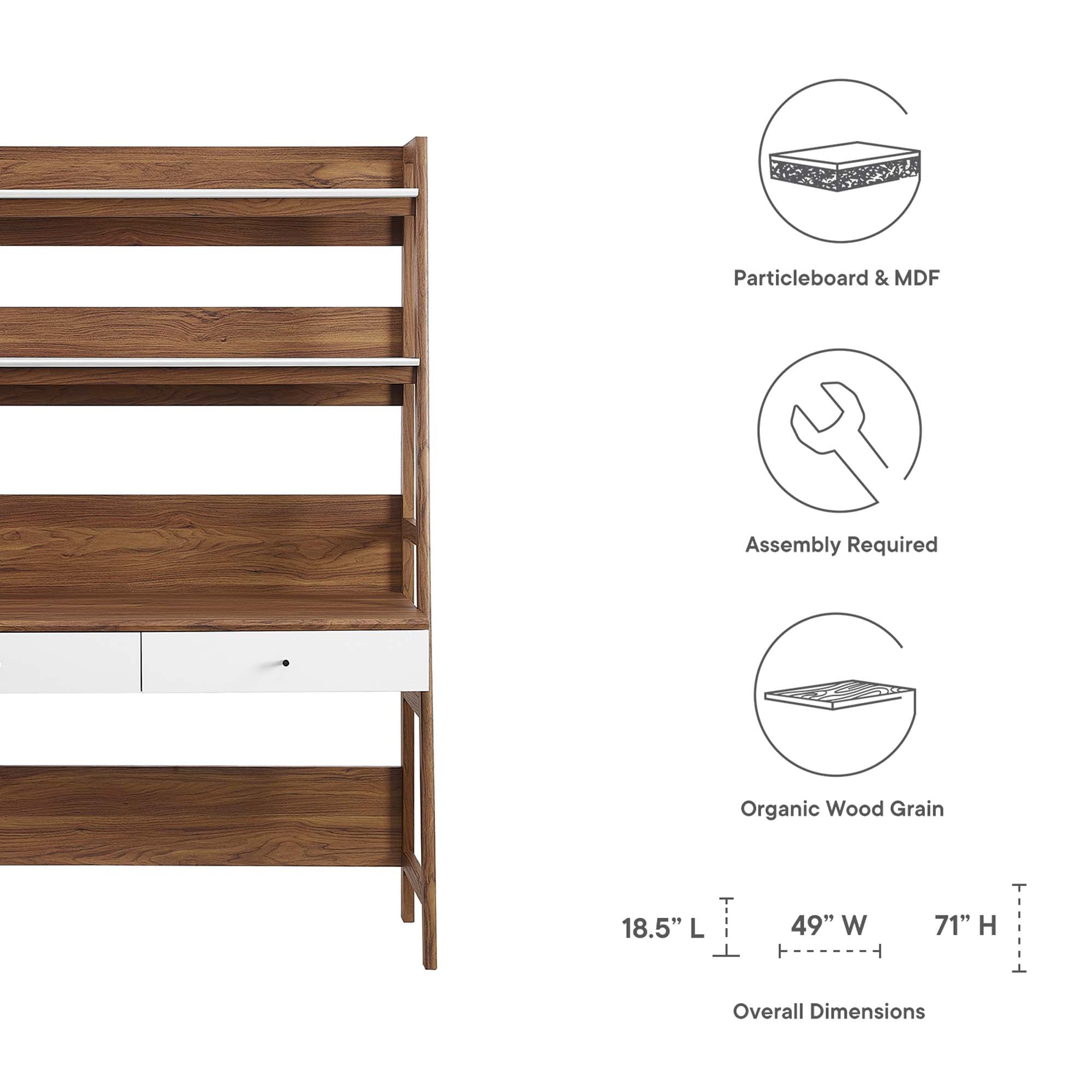Bixby Office Desk, Walnut White