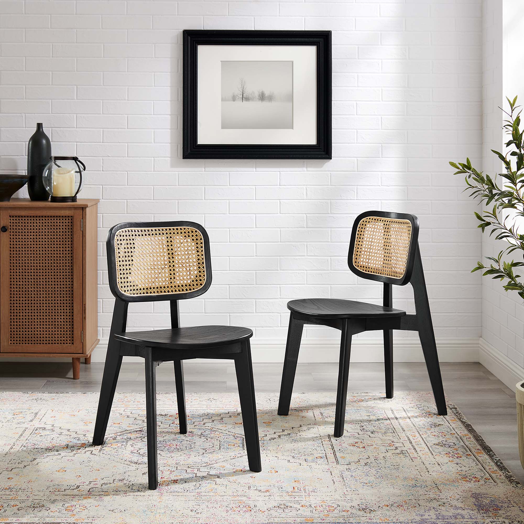 Habitat Wood Dining Side Chair Set of 2, Black