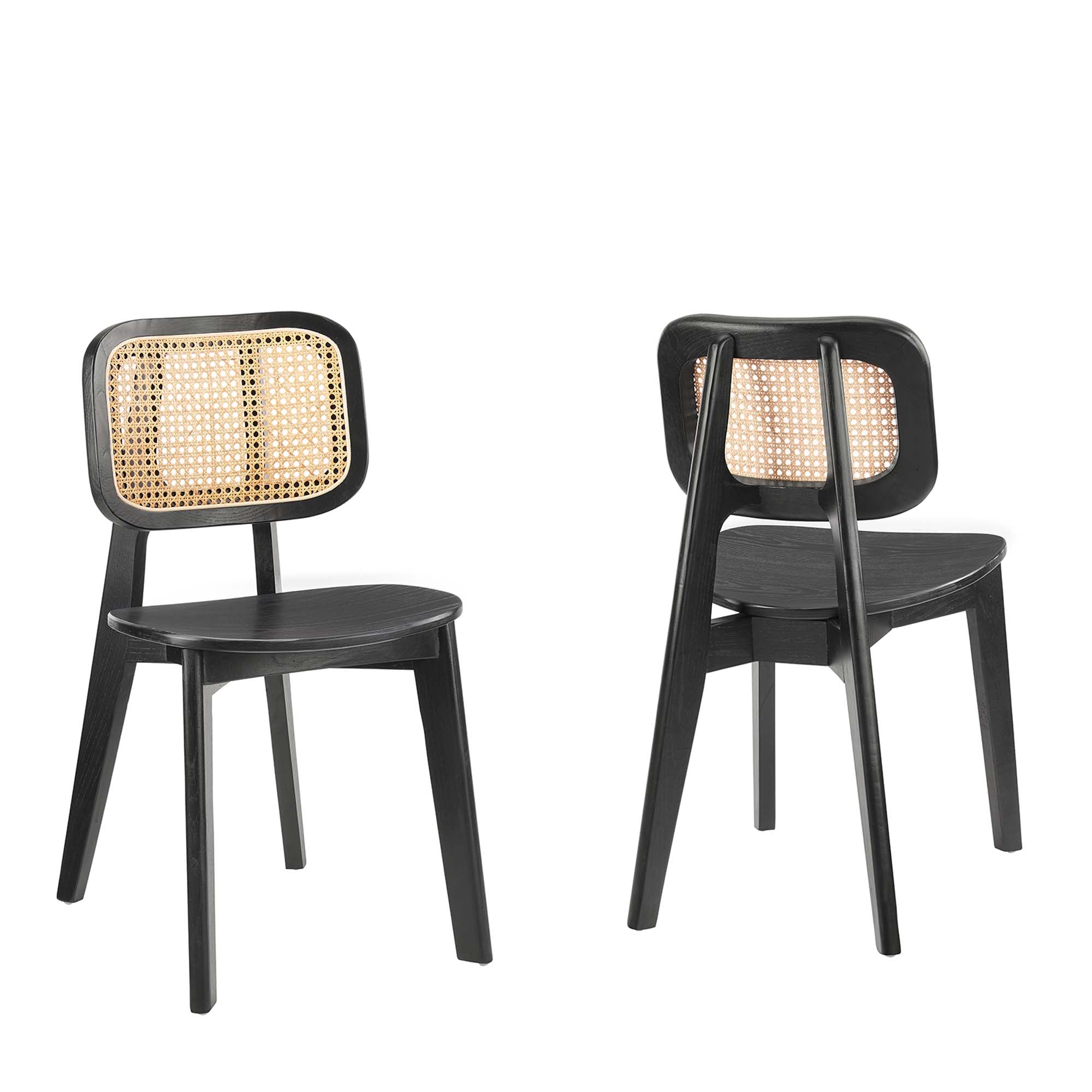Habitat Wood Dining Side Chair Set of 2, Black