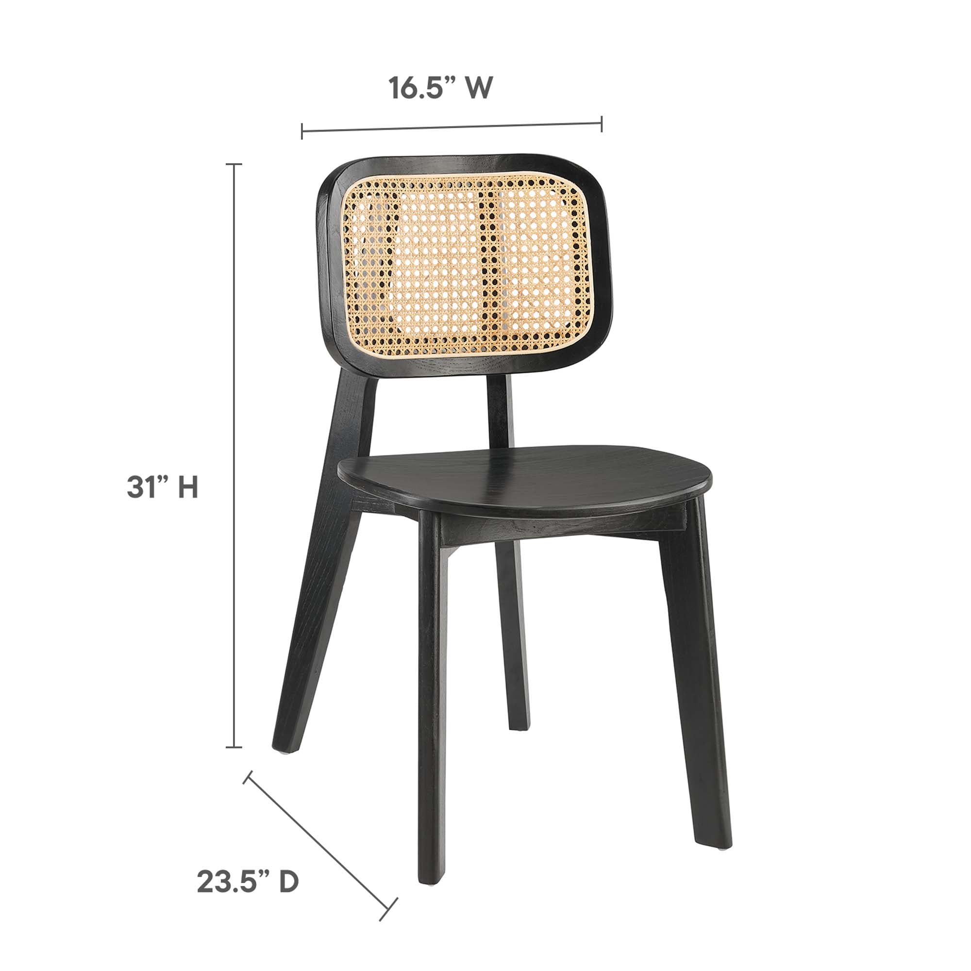 Habitat Wood Dining Side Chair Set of 2, Black