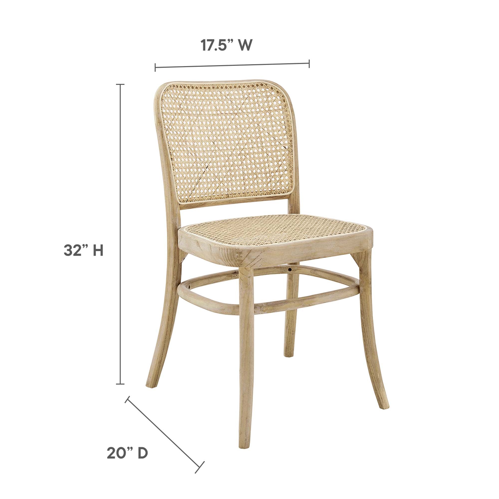 Winona Wood Dining Side Chair Set of 2, Gray