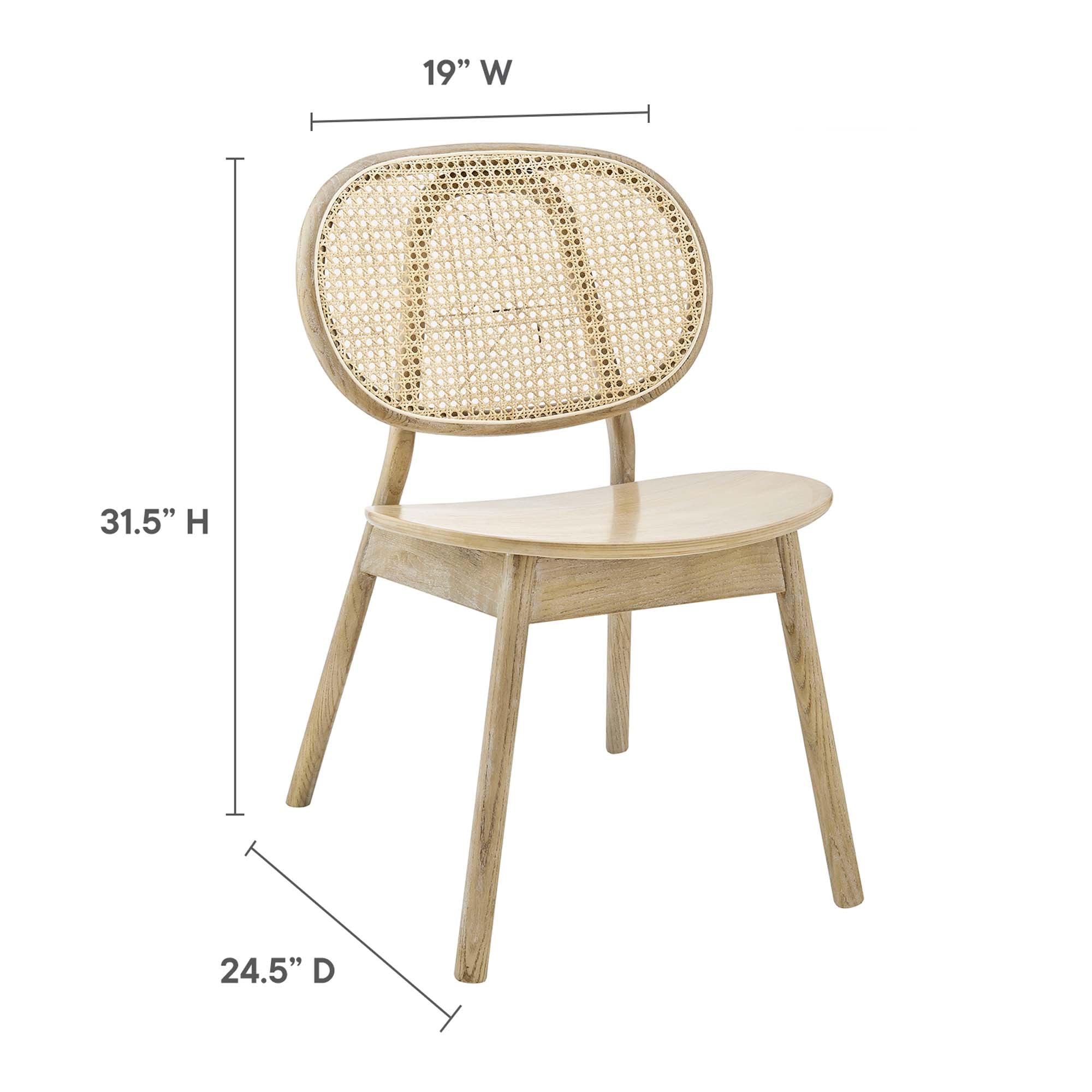 Malina Wood Dining Side Chair Set of 2, Gray
