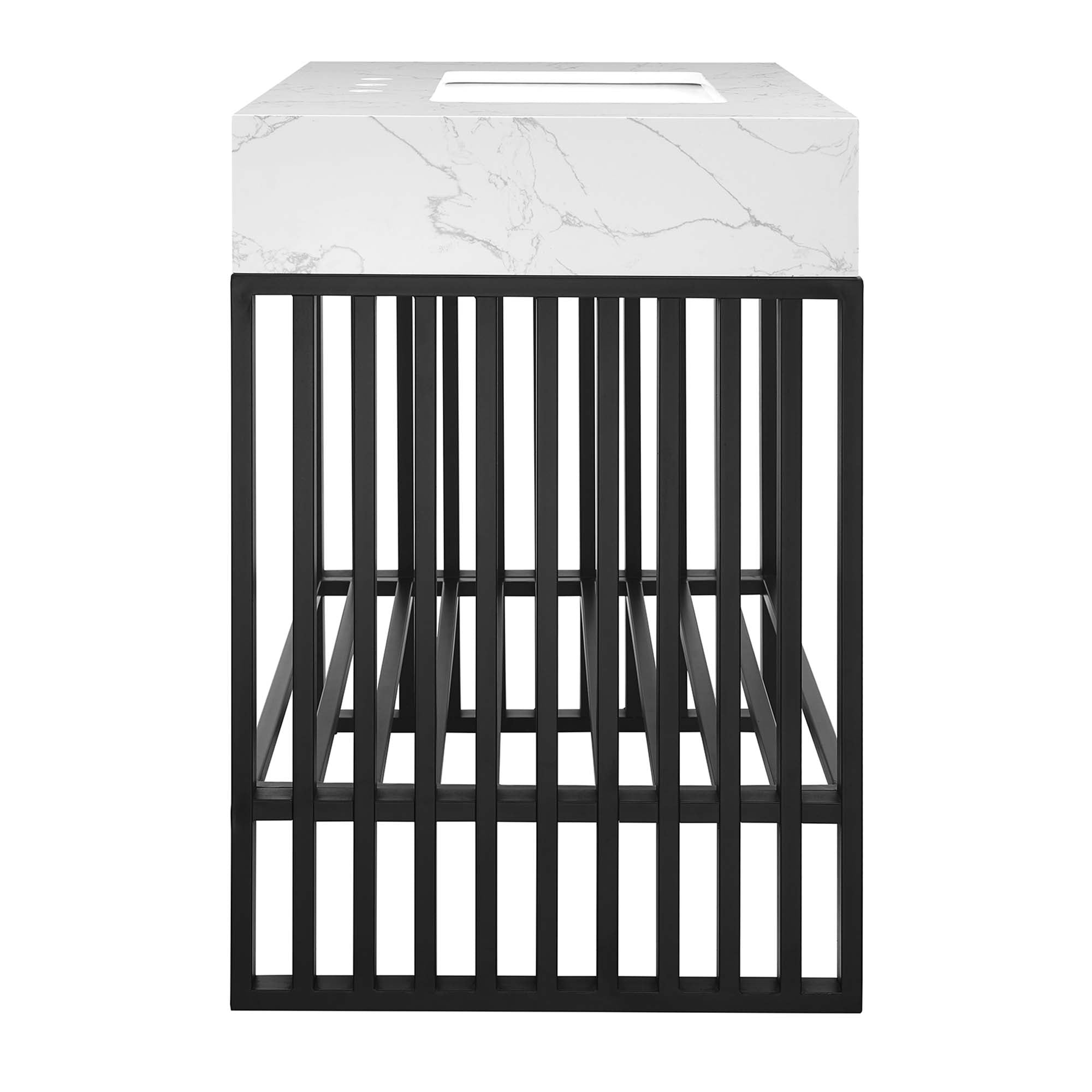 Gridiron 36" Bathroom Vanity, White Black