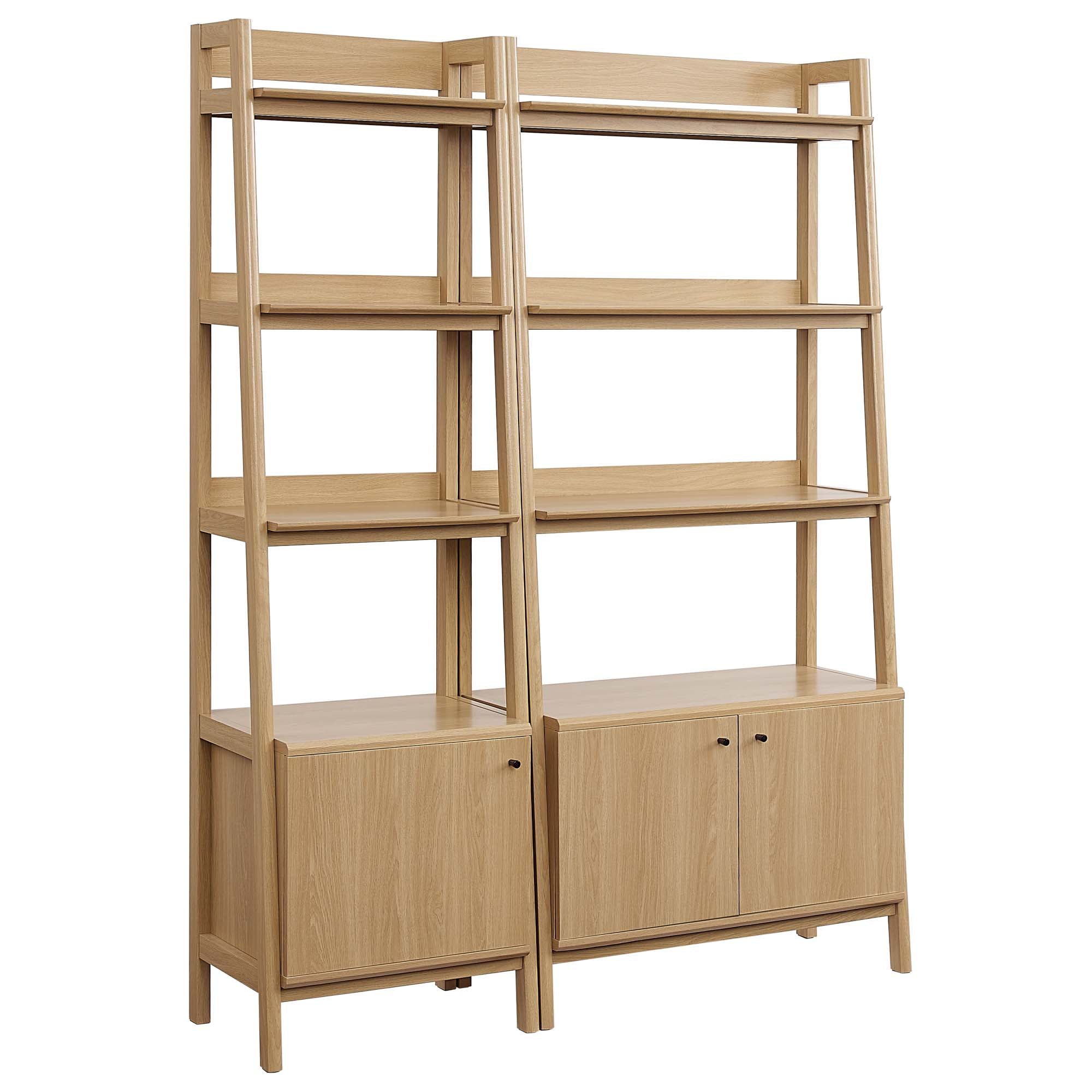 Bixby Wood Bookshelves Set of 2, Oak