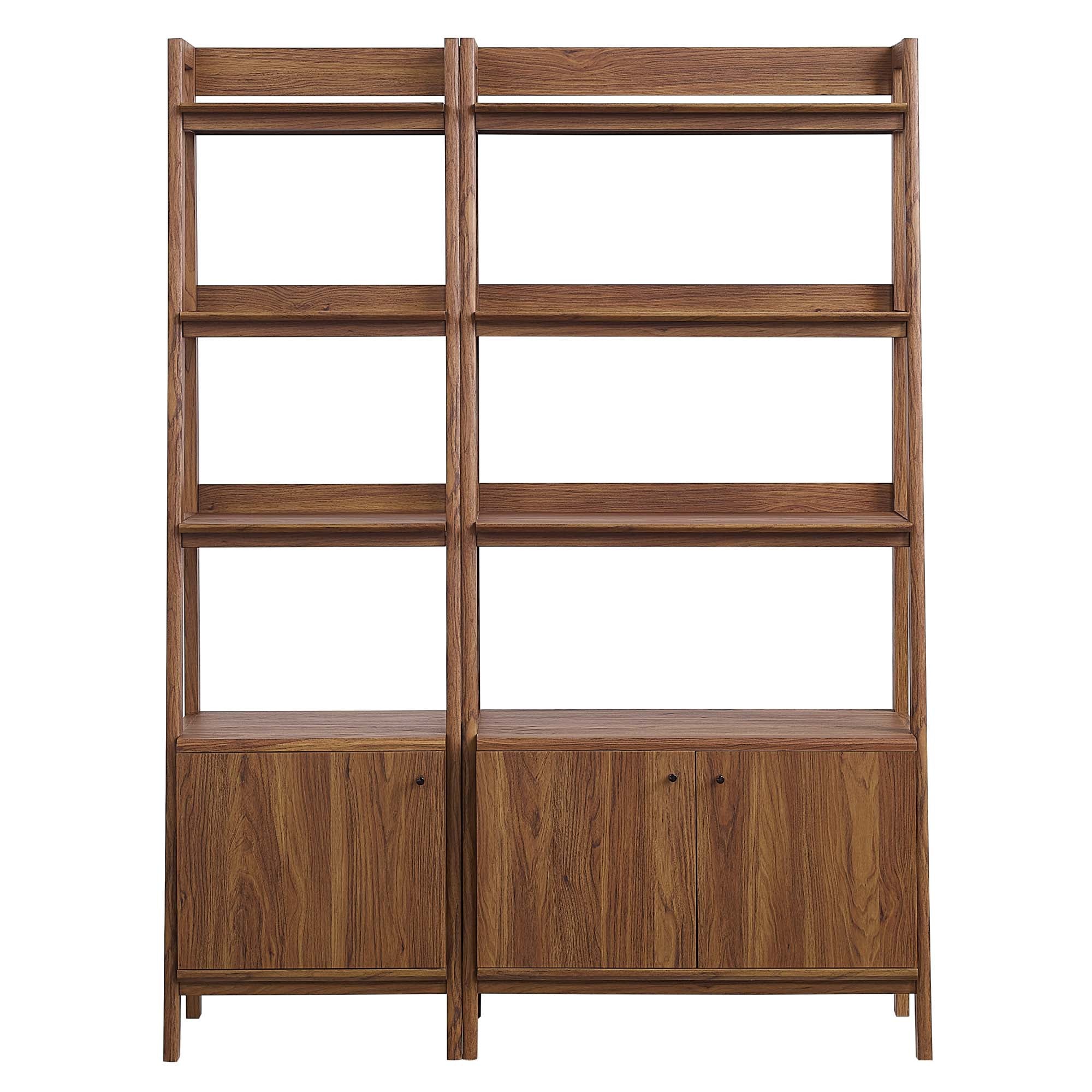 Bixby Wood Bookshelves Set of 2, Walnut