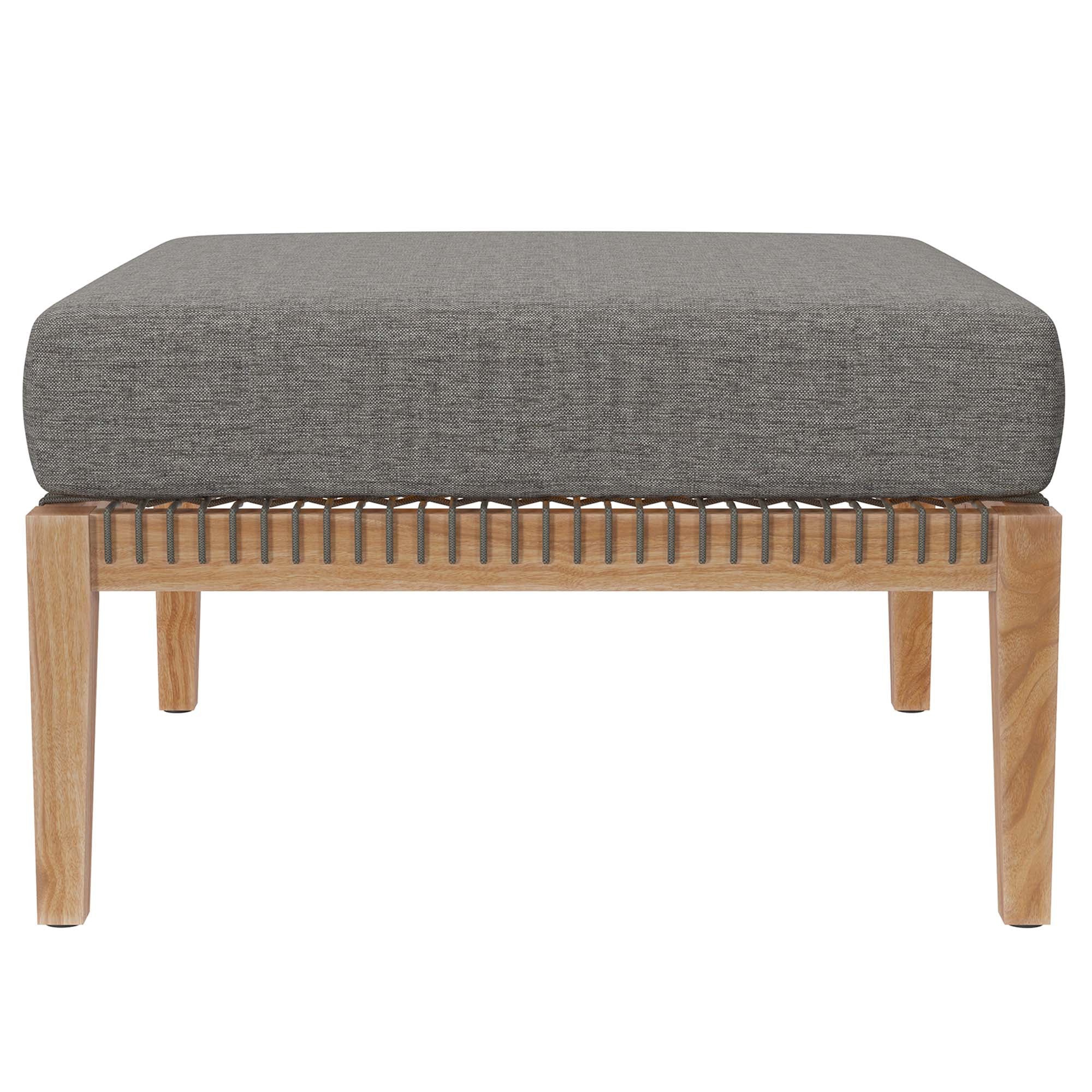 Clearwater 4-Piece Outdoor Patio Teak Wood Sectional Sofa, Gray Graphite