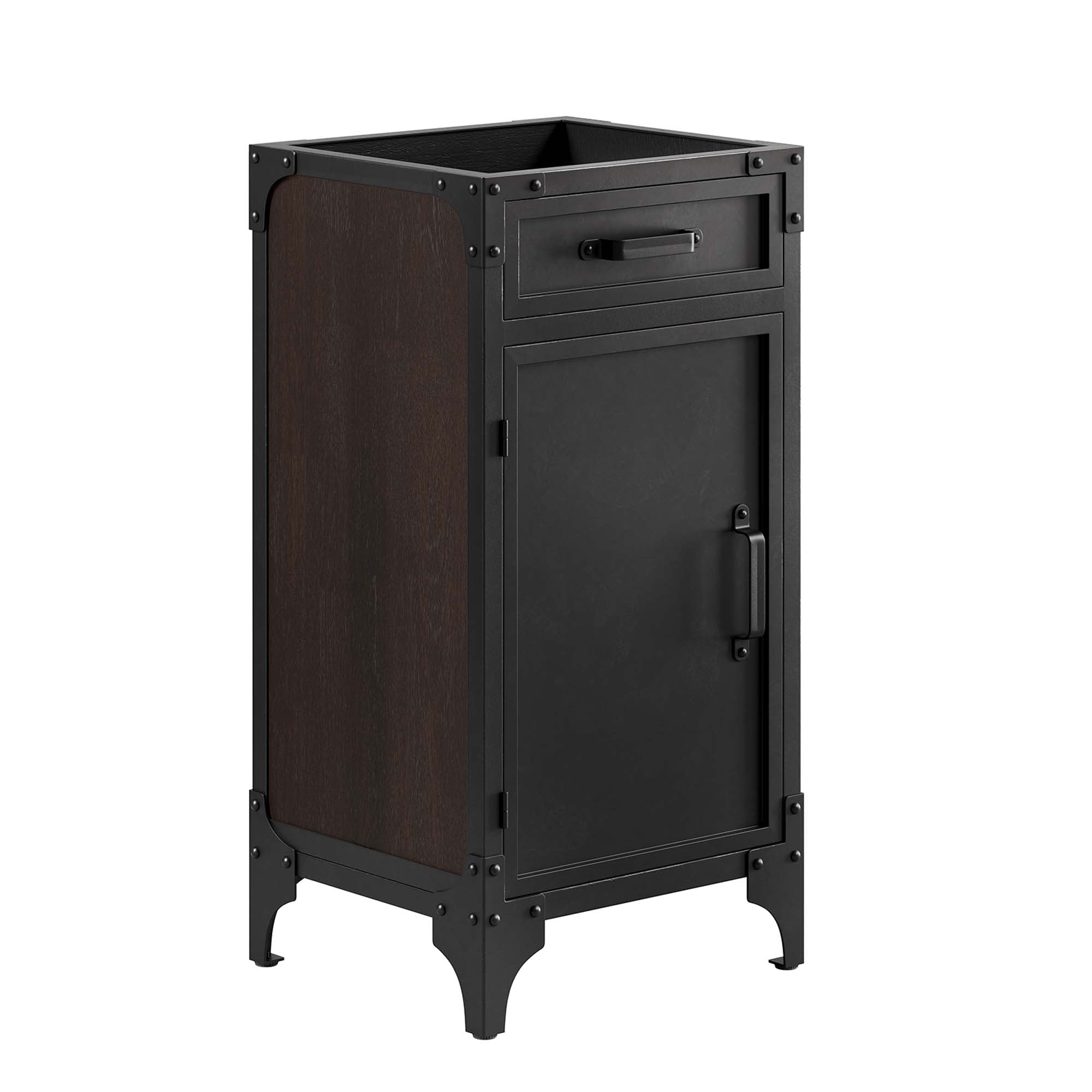 Steamforge 18" Bathroom Vanity Cabinet (Sink Basin Not Included), Black Walnut