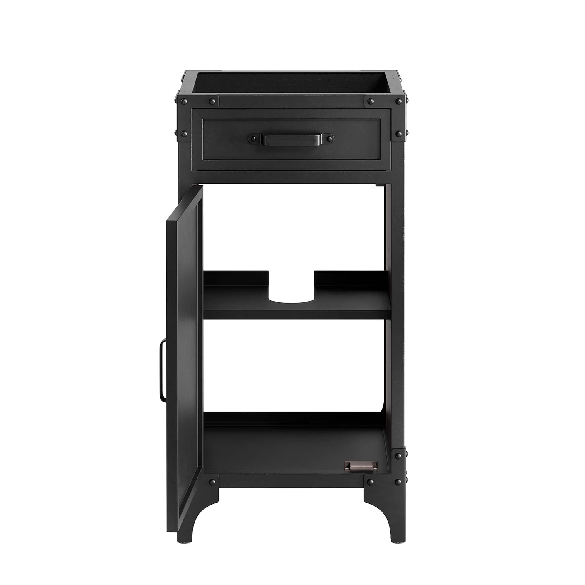 Steamforge 18" Bathroom Vanity Cabinet (Sink Basin Not Included), Black Walnut