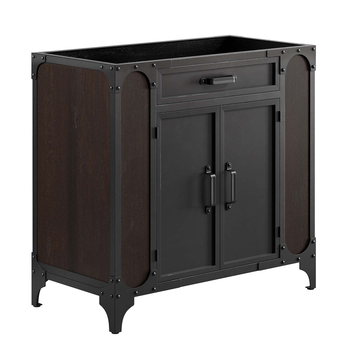 Steamforge 36" Bathroom Vanity Cabinet (Sink Basin Not Included), Black Walnut