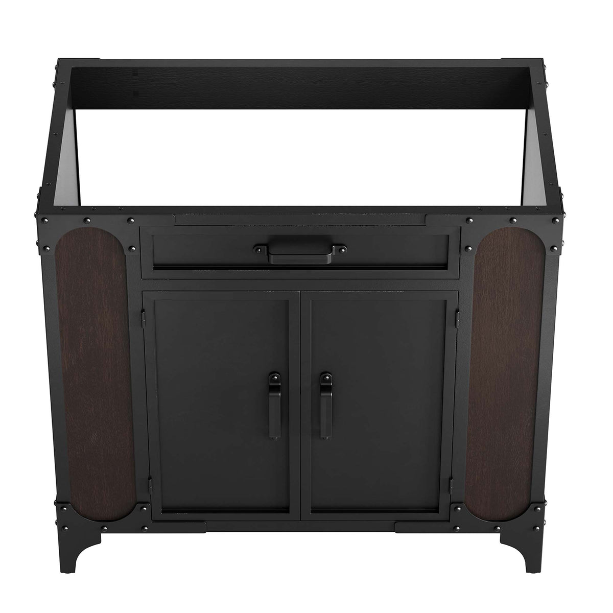 Steamforge 36" Bathroom Vanity Cabinet (Sink Basin Not Included), Black Walnut