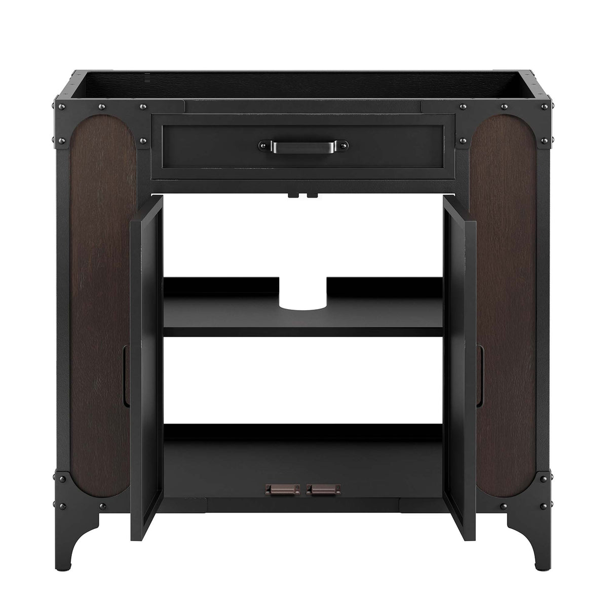 Steamforge 36" Bathroom Vanity Cabinet (Sink Basin Not Included), Black Walnut