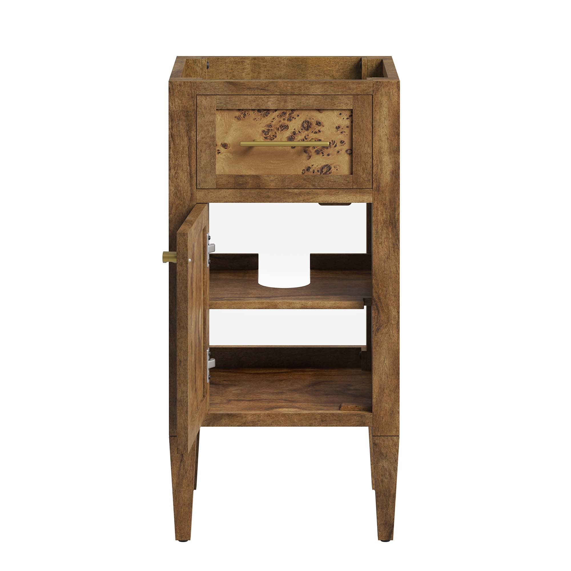 Elysian 18" Wood Bathroom Vanity Cabinet (Sink Basin Not Included), Brown