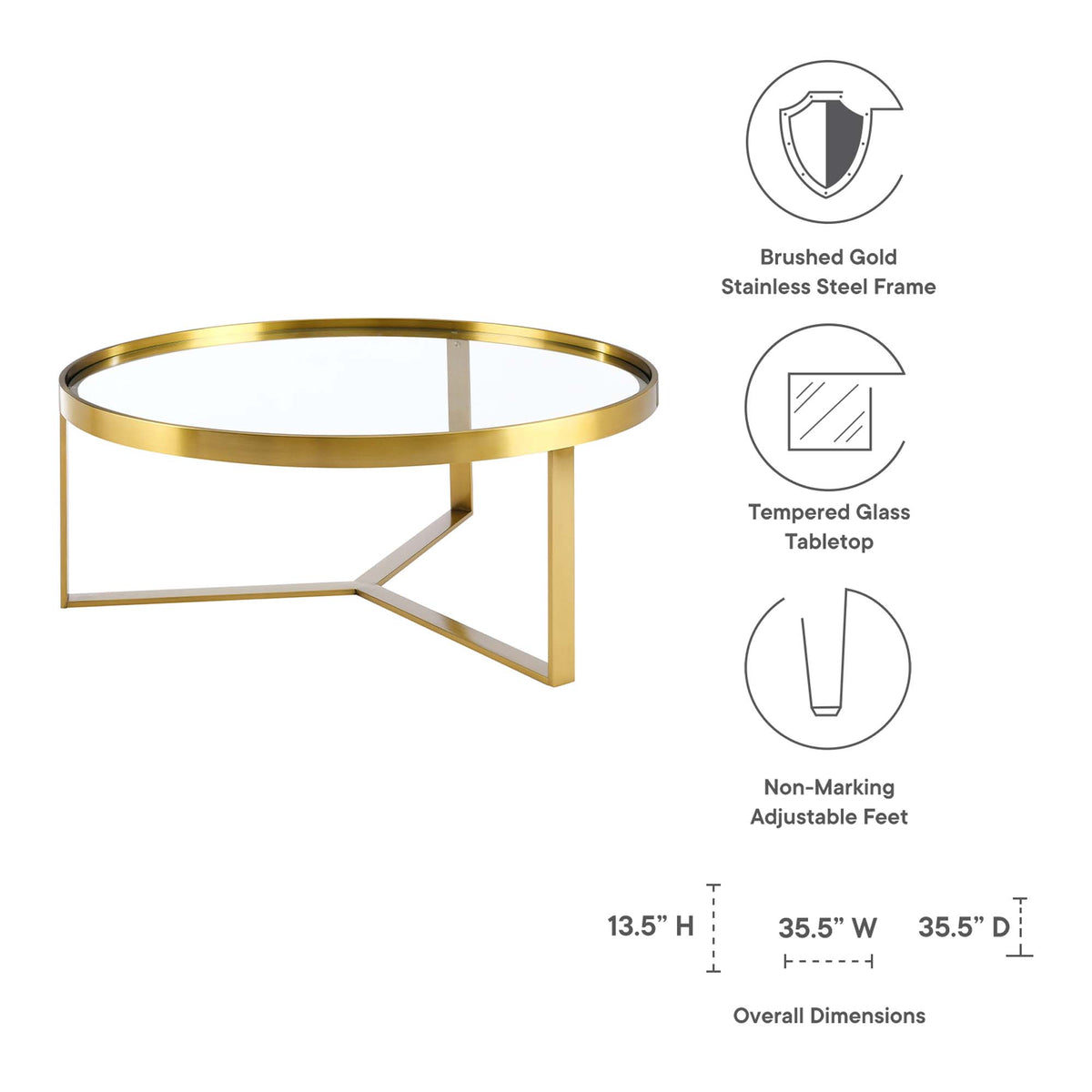 Relay Coffee Table, Gold