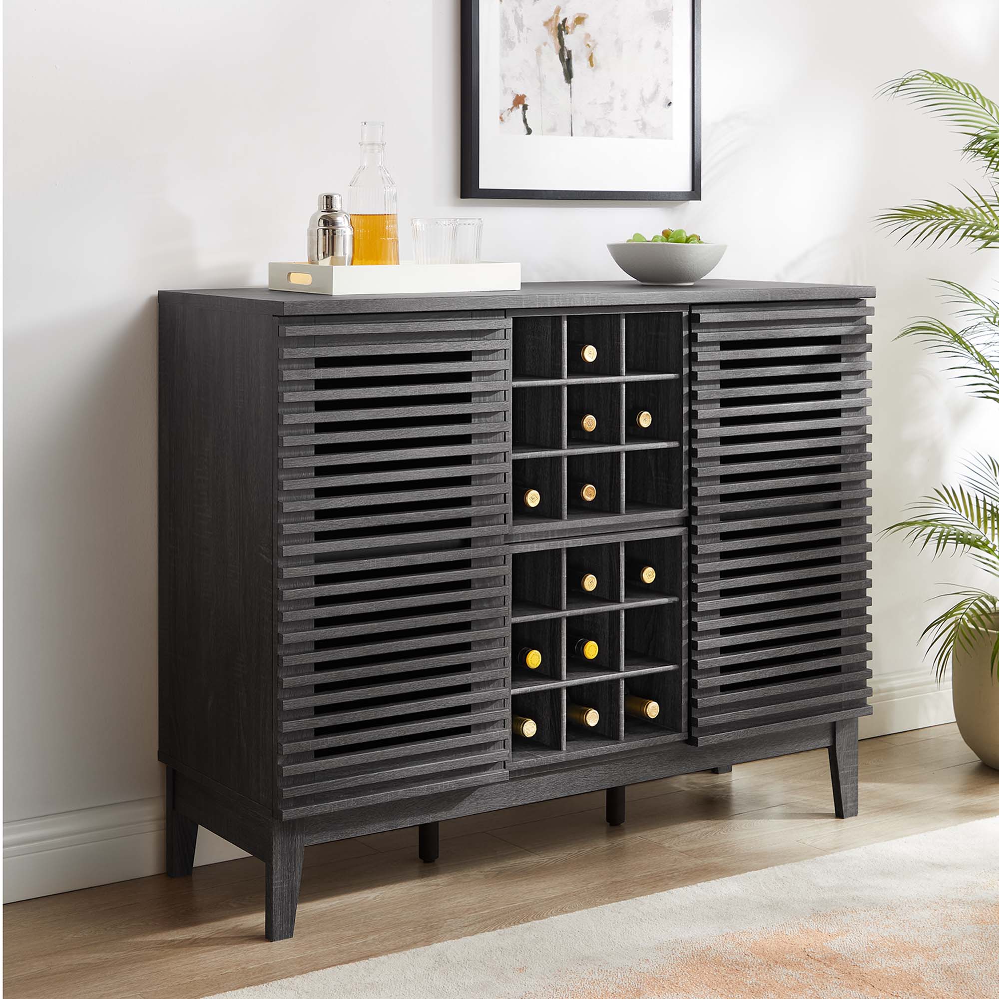 Render Bar Cabinet, Charcoal