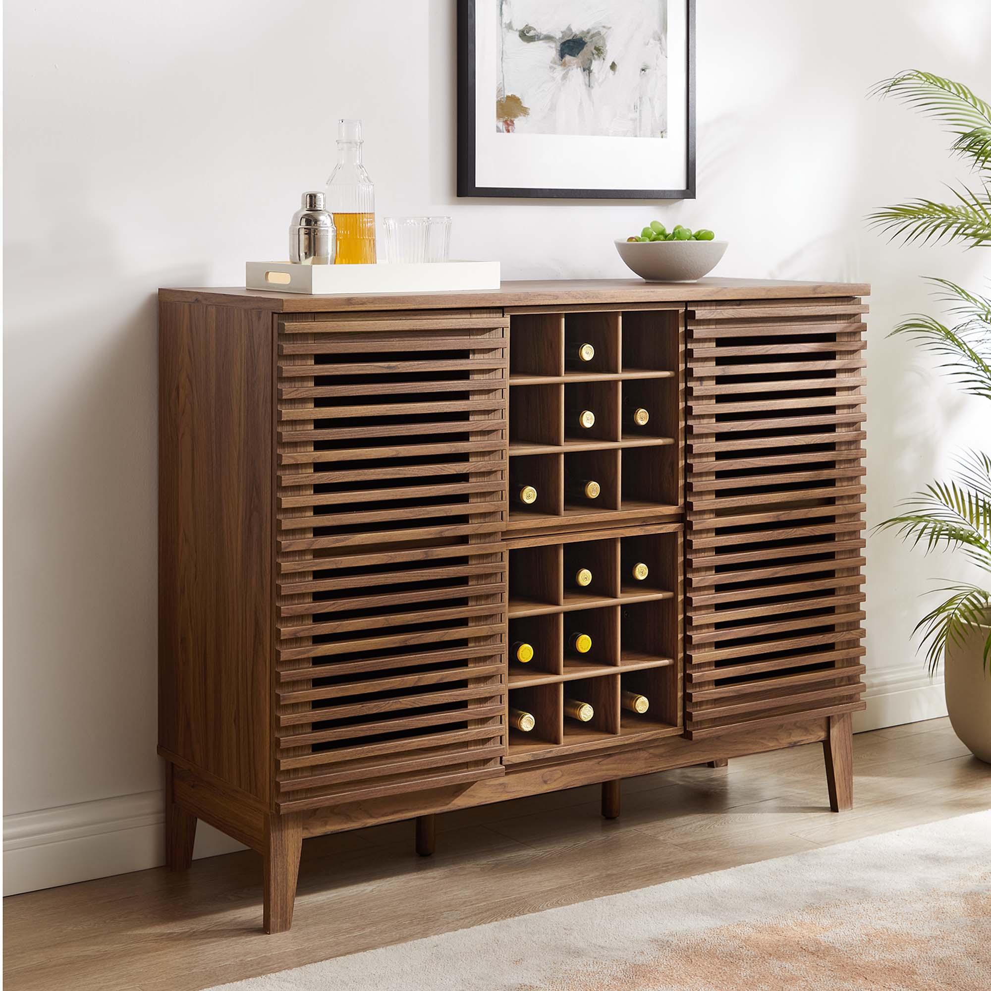 Render Bar Cabinet, Walnut