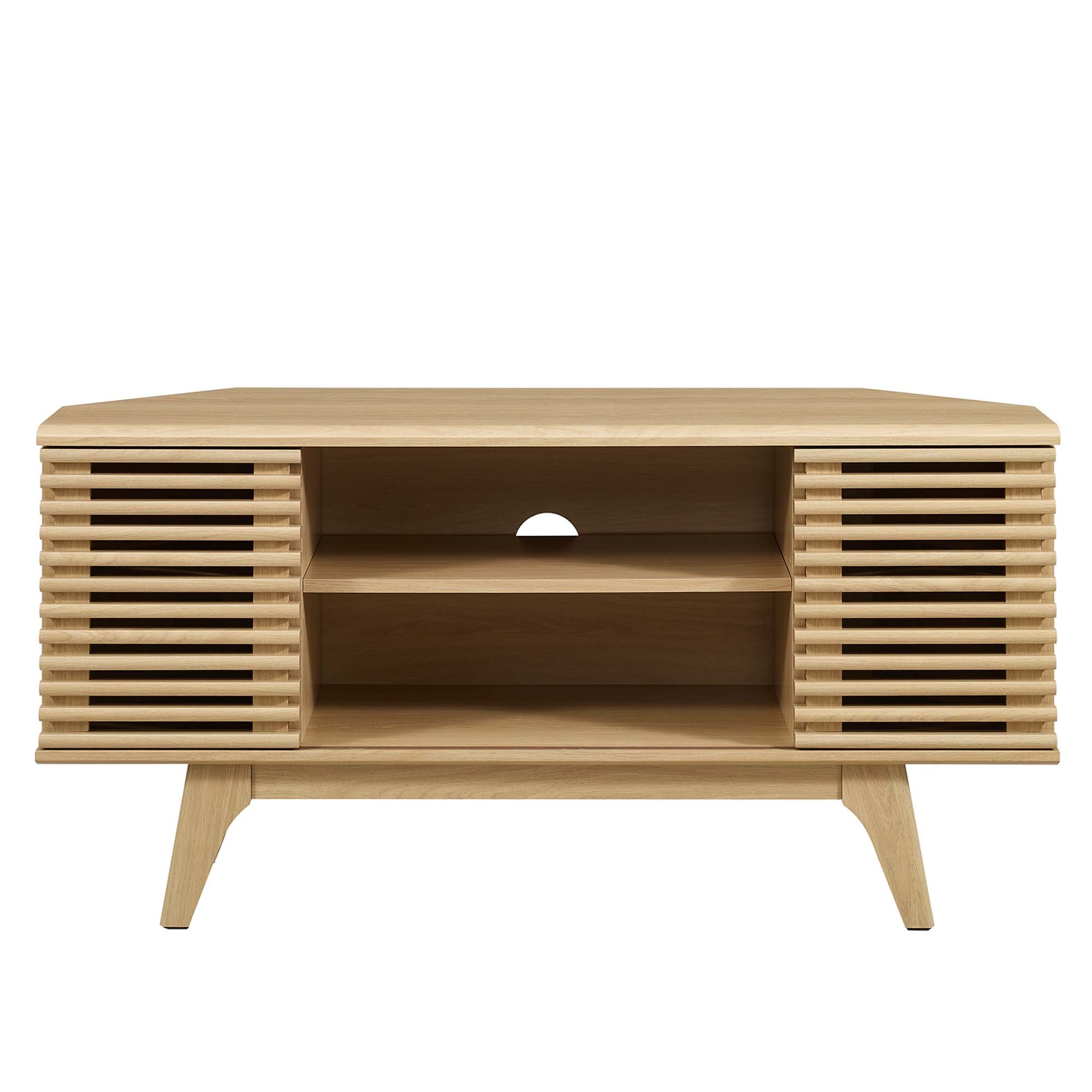 Render 46" Corner TV Stand, Oak