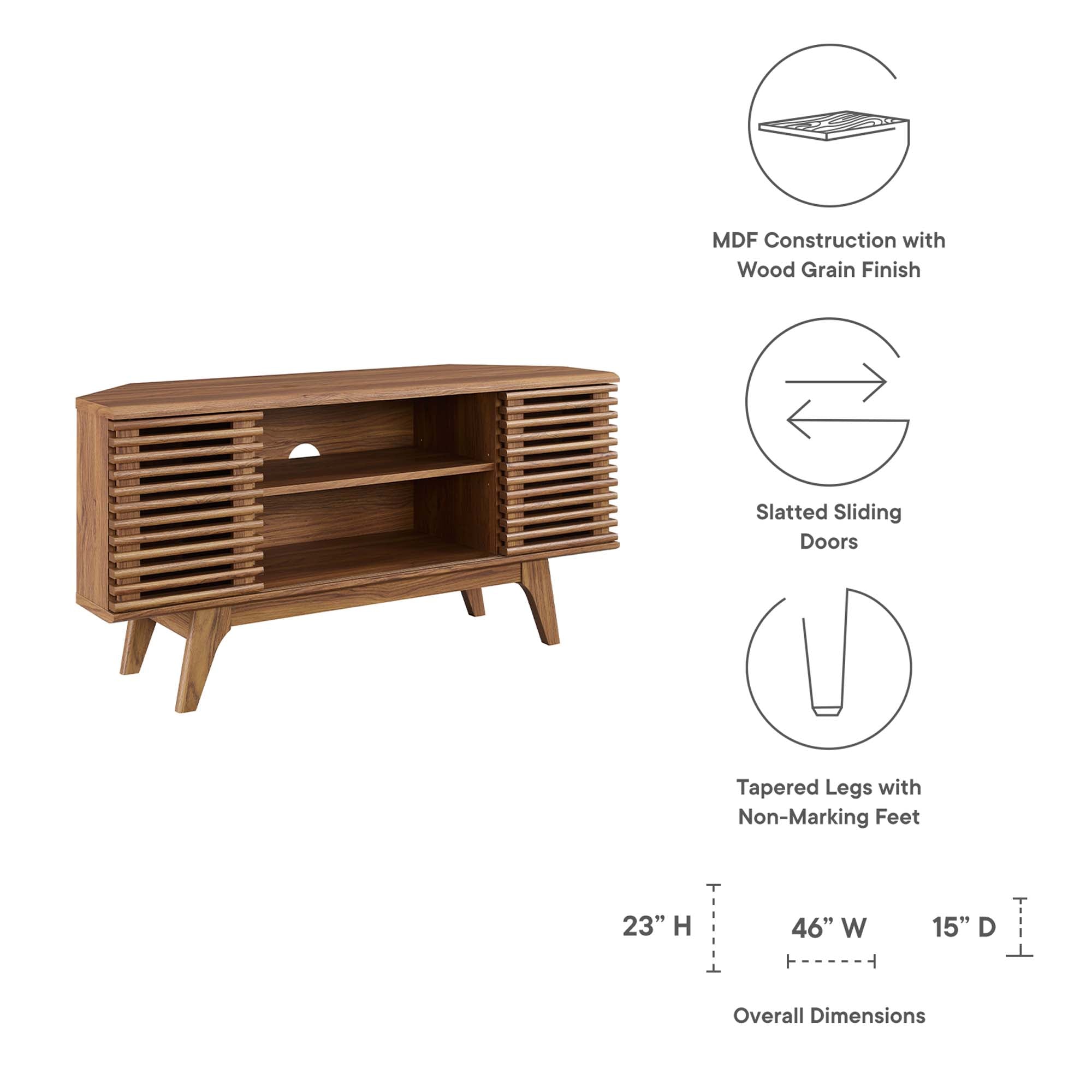 Render 46" Corner TV Stand, Wal